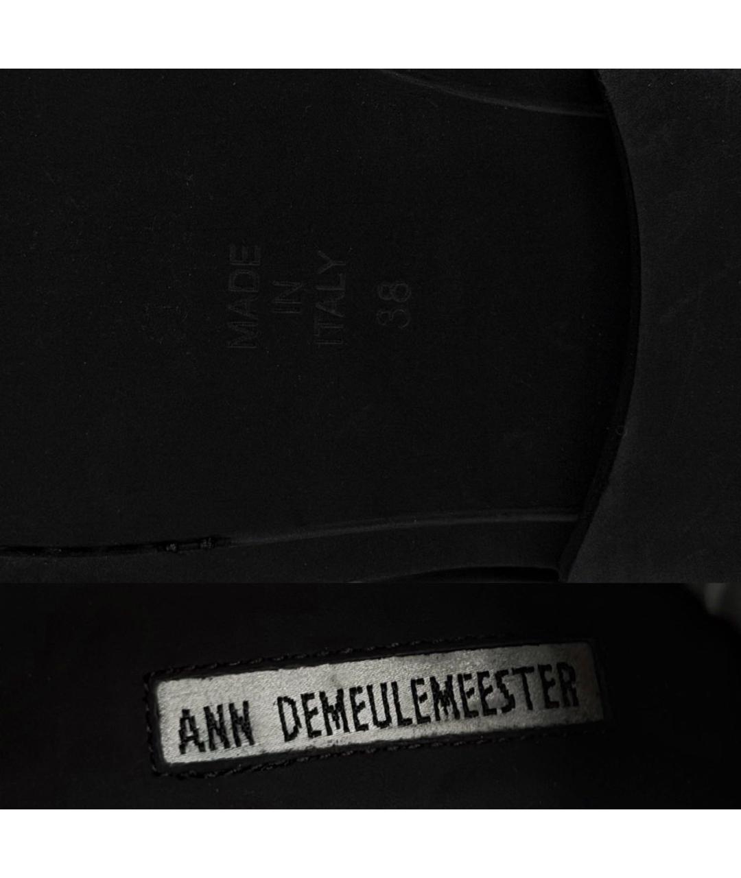 ANN DEMEULEMEESTER Черные кожаные полусапоги, фото 6