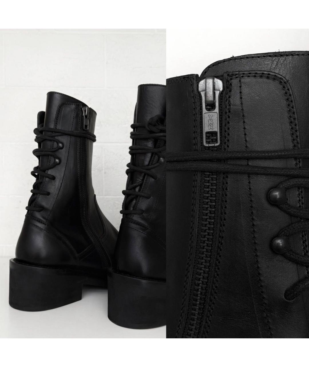 ANN DEMEULEMEESTER Черные кожаные полусапоги, фото 5