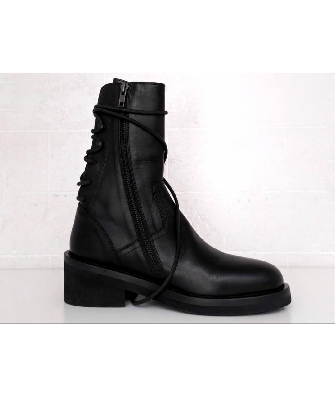 ANN DEMEULEMEESTER Черные кожаные полусапоги, фото 2