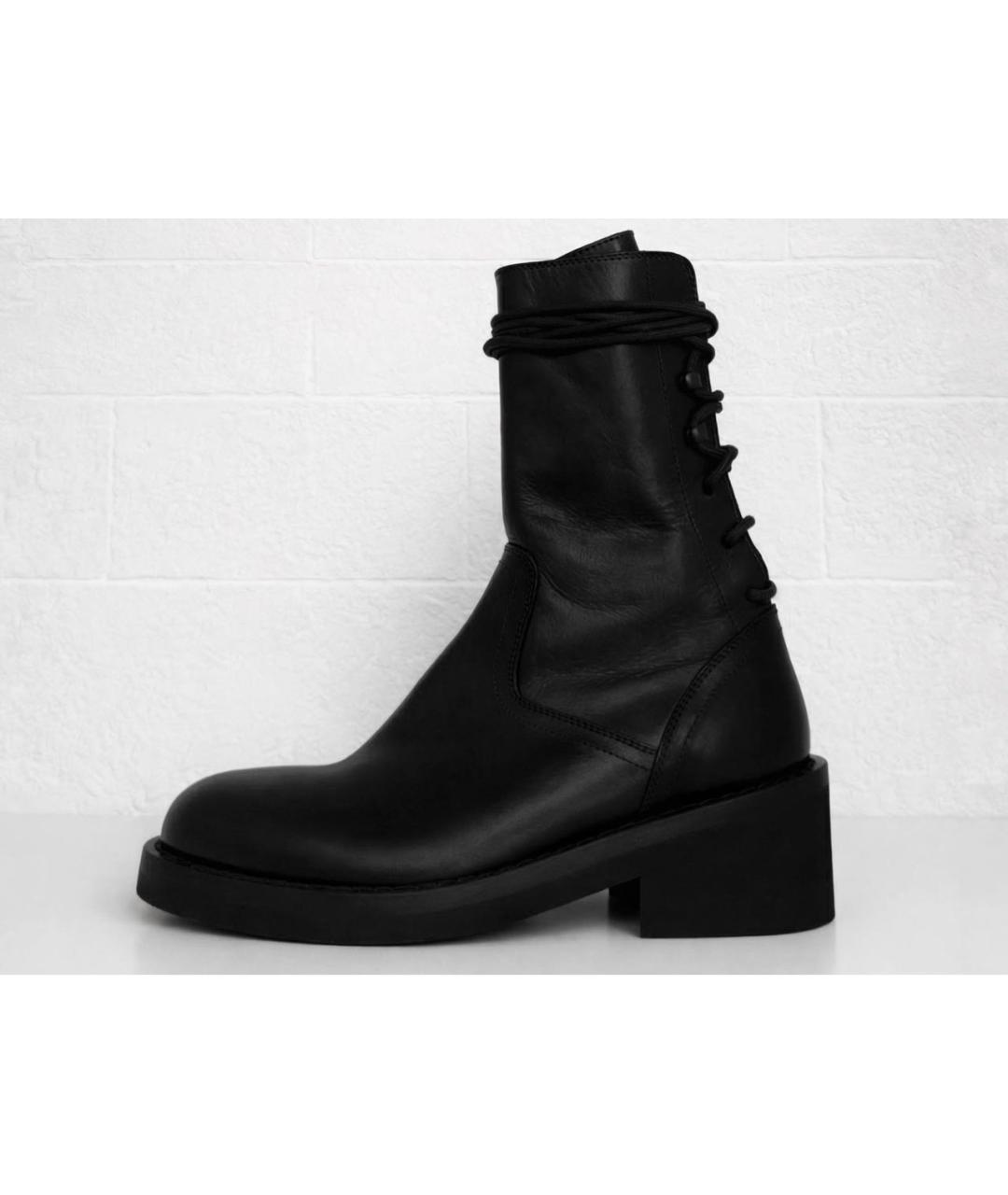 ANN DEMEULEMEESTER Черные кожаные полусапоги, фото 7