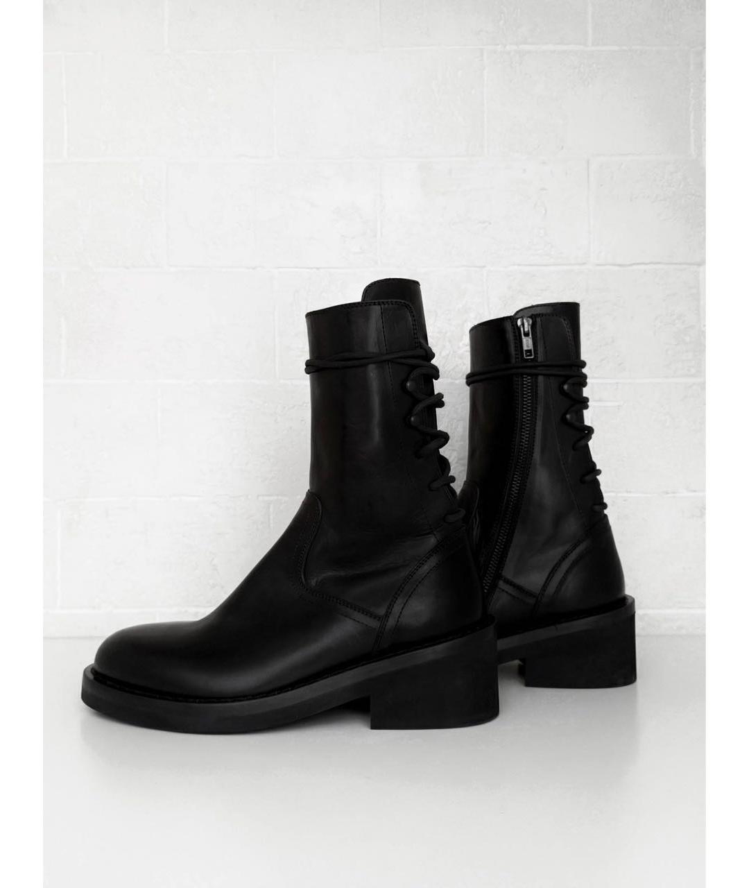 ANN DEMEULEMEESTER Черные кожаные полусапоги, фото 3