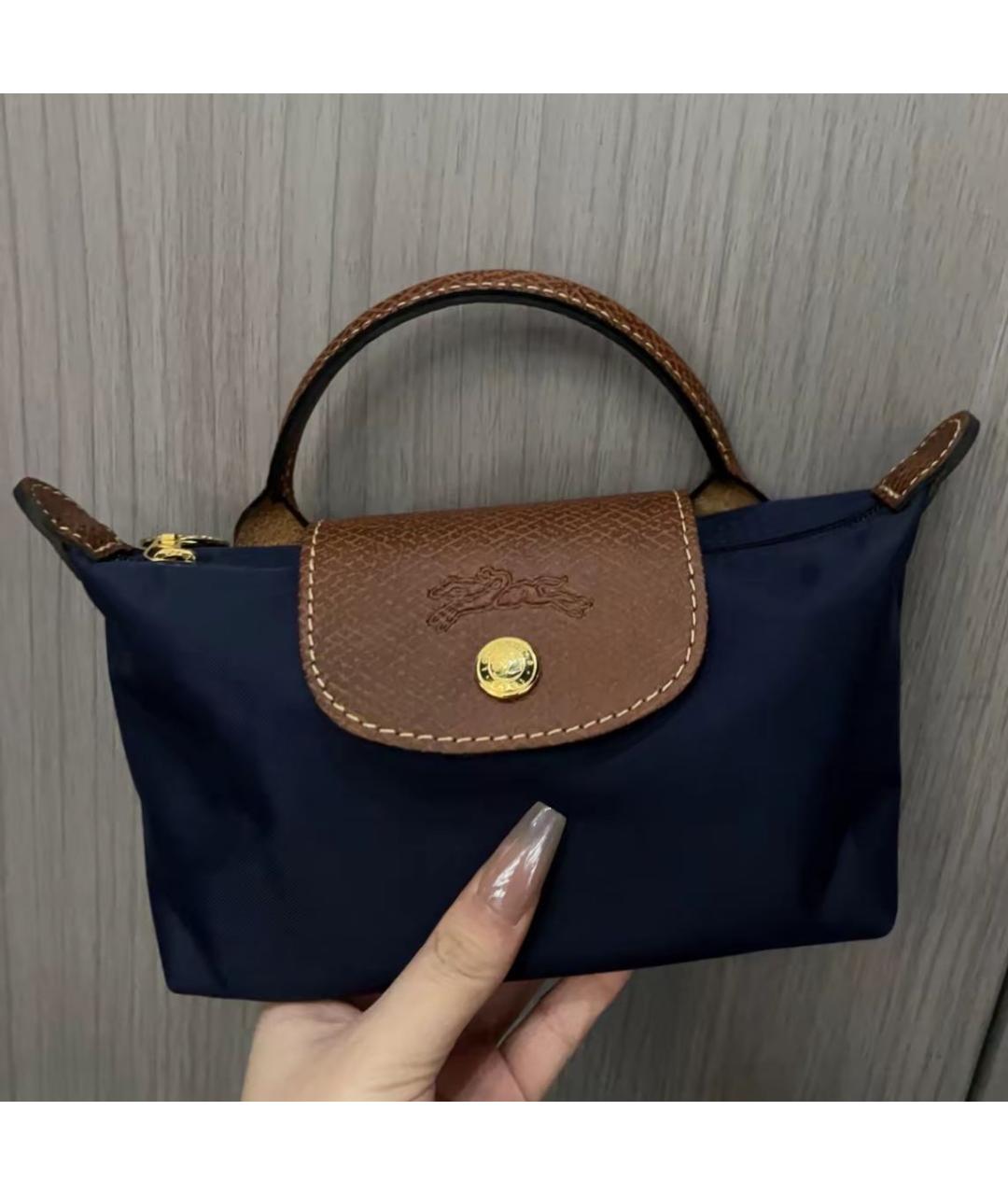 LONGCHAMP Темно-синяя сумка с короткими ручками, фото 4