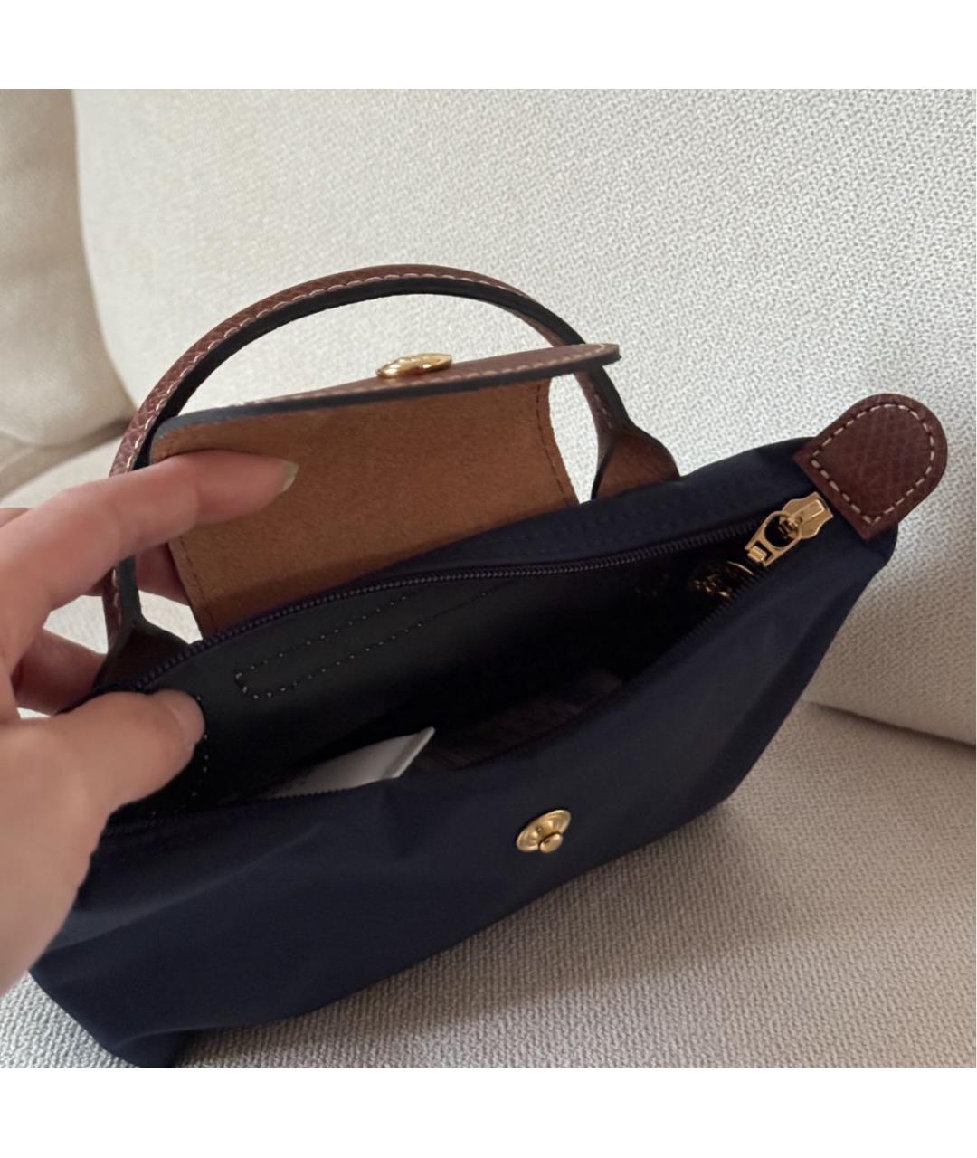 LONGCHAMP Темно-синяя сумка с короткими ручками, фото 5