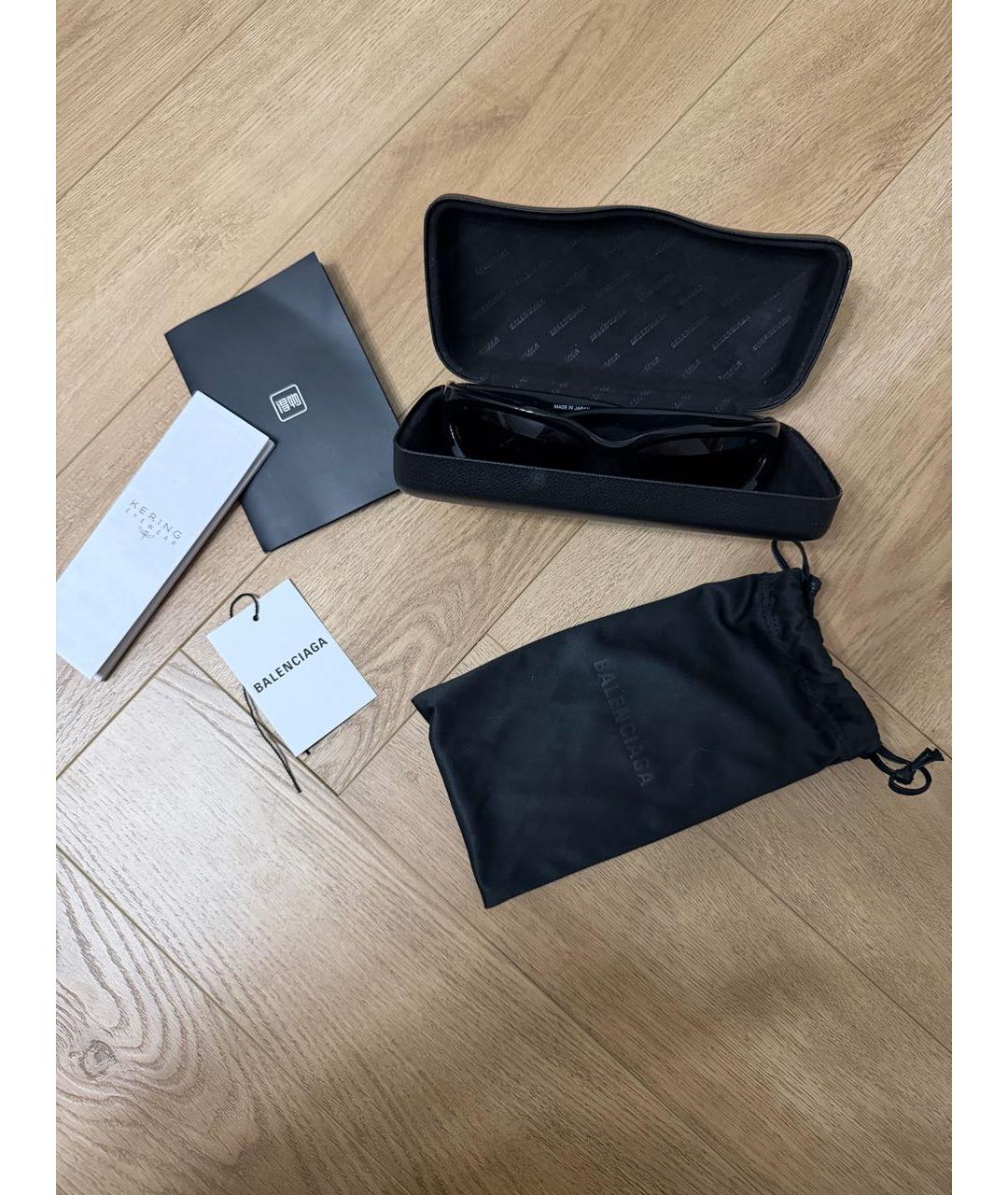 BALENCIAGA Черные пластиковые солнцезащитные очки, фото 2