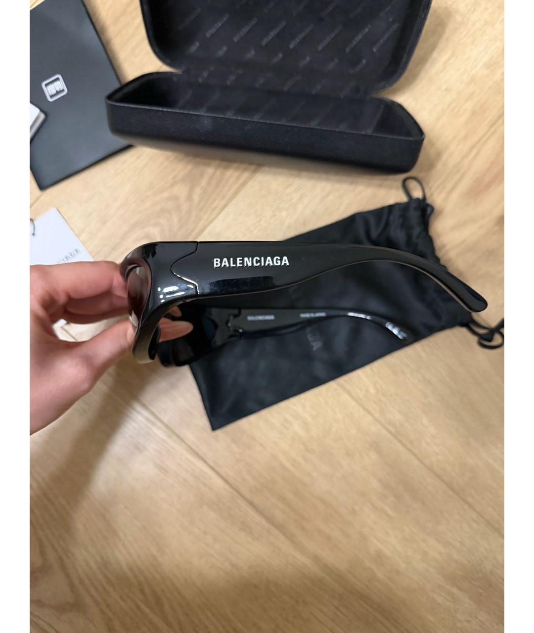 BALENCIAGA Черные пластиковые солнцезащитные очки, фото 3