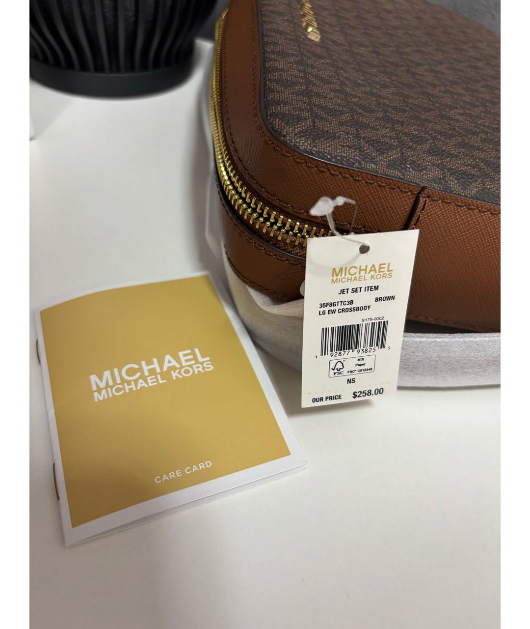 MICHAEL KORS Коричневая сумка через плечо из искусственной кожи, фото 4