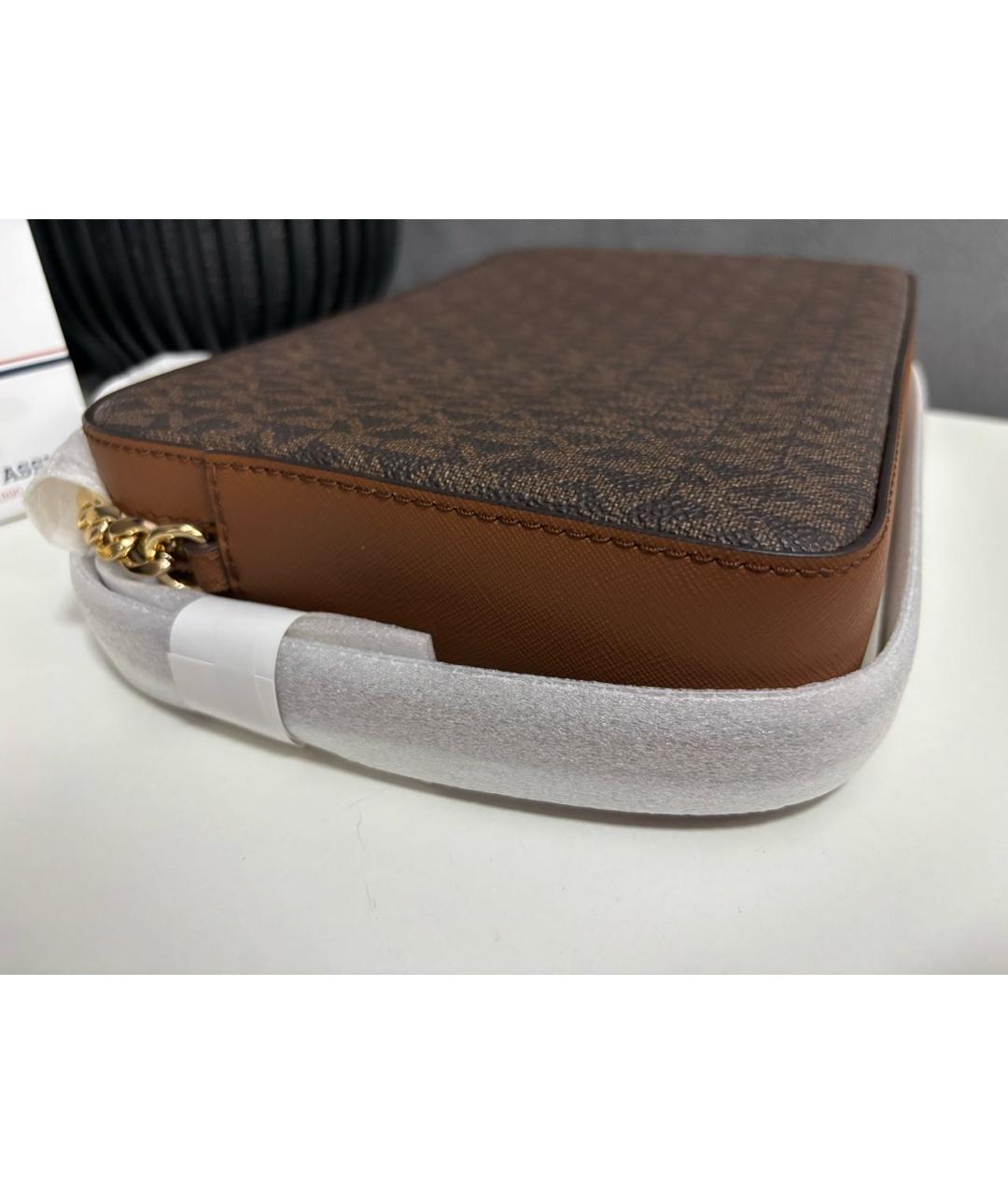 MICHAEL KORS Коричневая сумка через плечо из искусственной кожи, фото 3