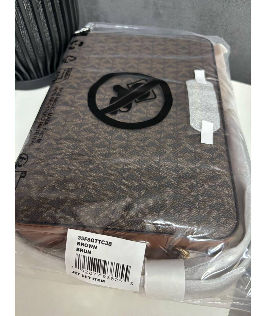 MICHAEL KORS Коричневая сумка через плечо из искусственной кожи, фото 5