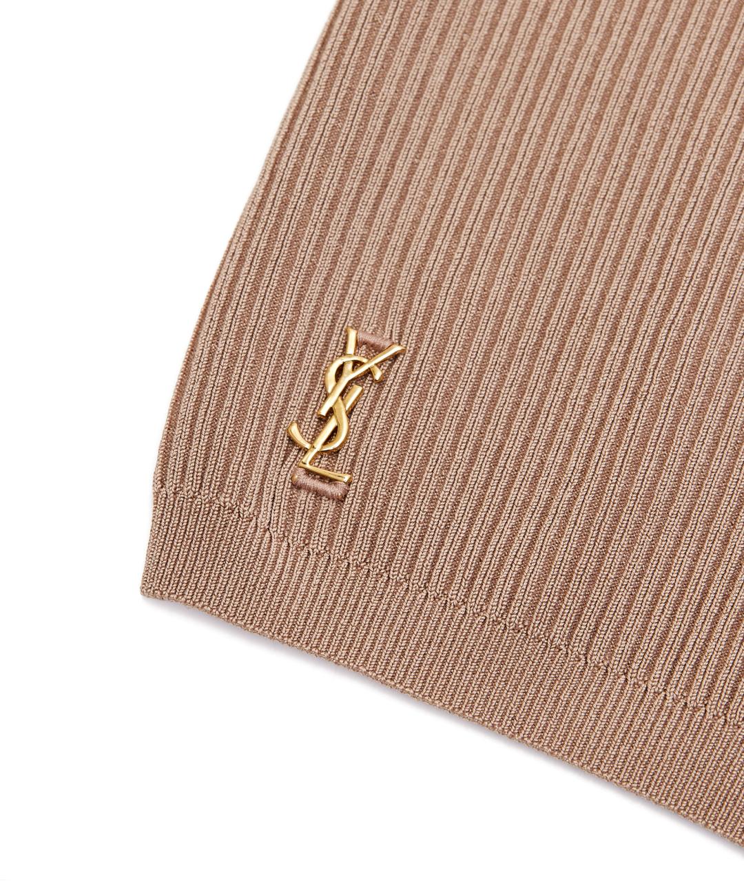 SAINT LAURENT Бежевые вискозные шорты, фото 2