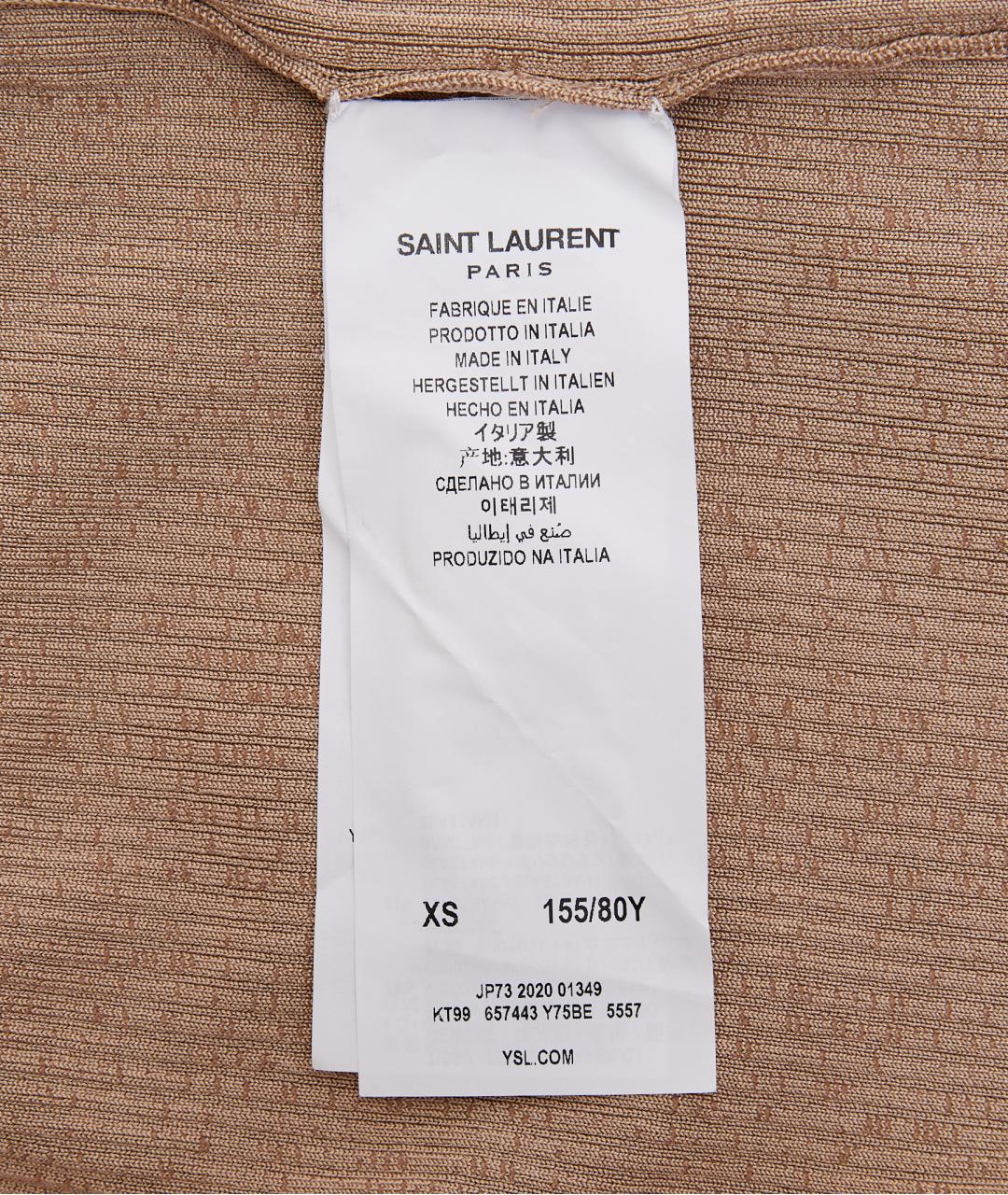 SAINT LAURENT Бежевые вискозные шорты, фото 4