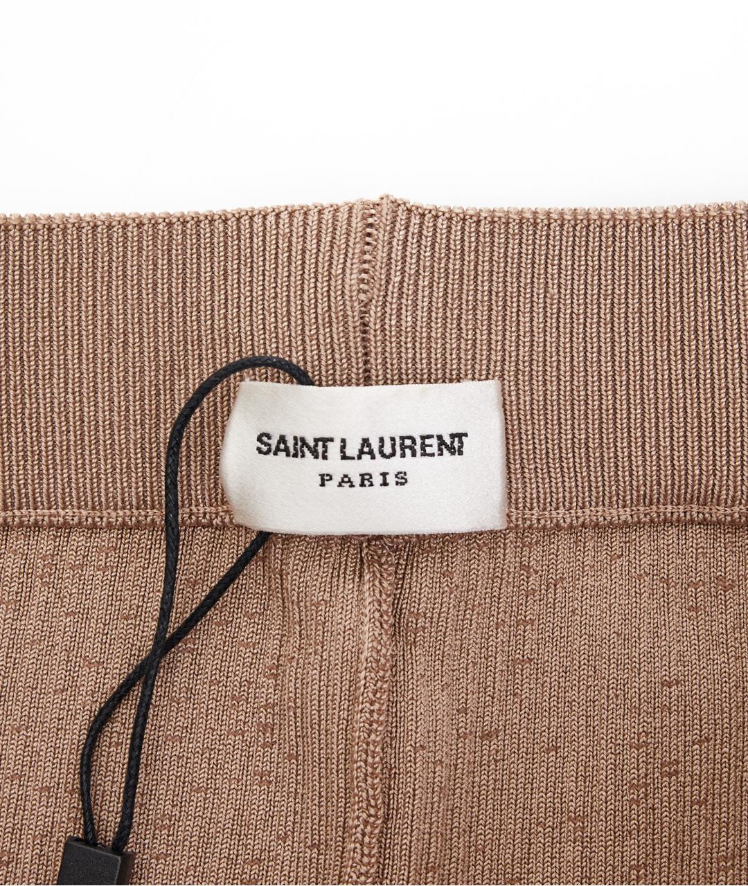 SAINT LAURENT Бежевые вискозные шорты, фото 3