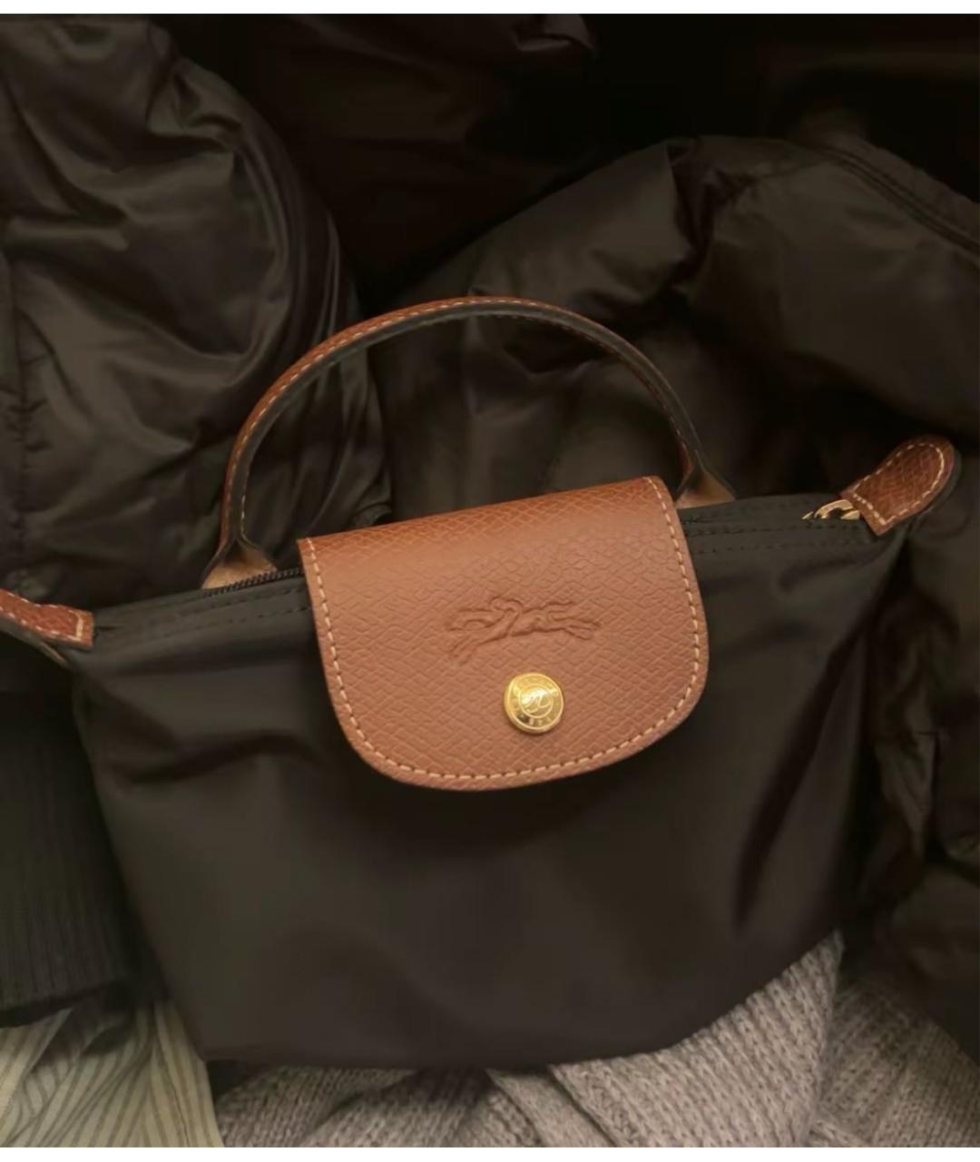 LONGCHAMP Черная сумка с короткими ручками, фото 7