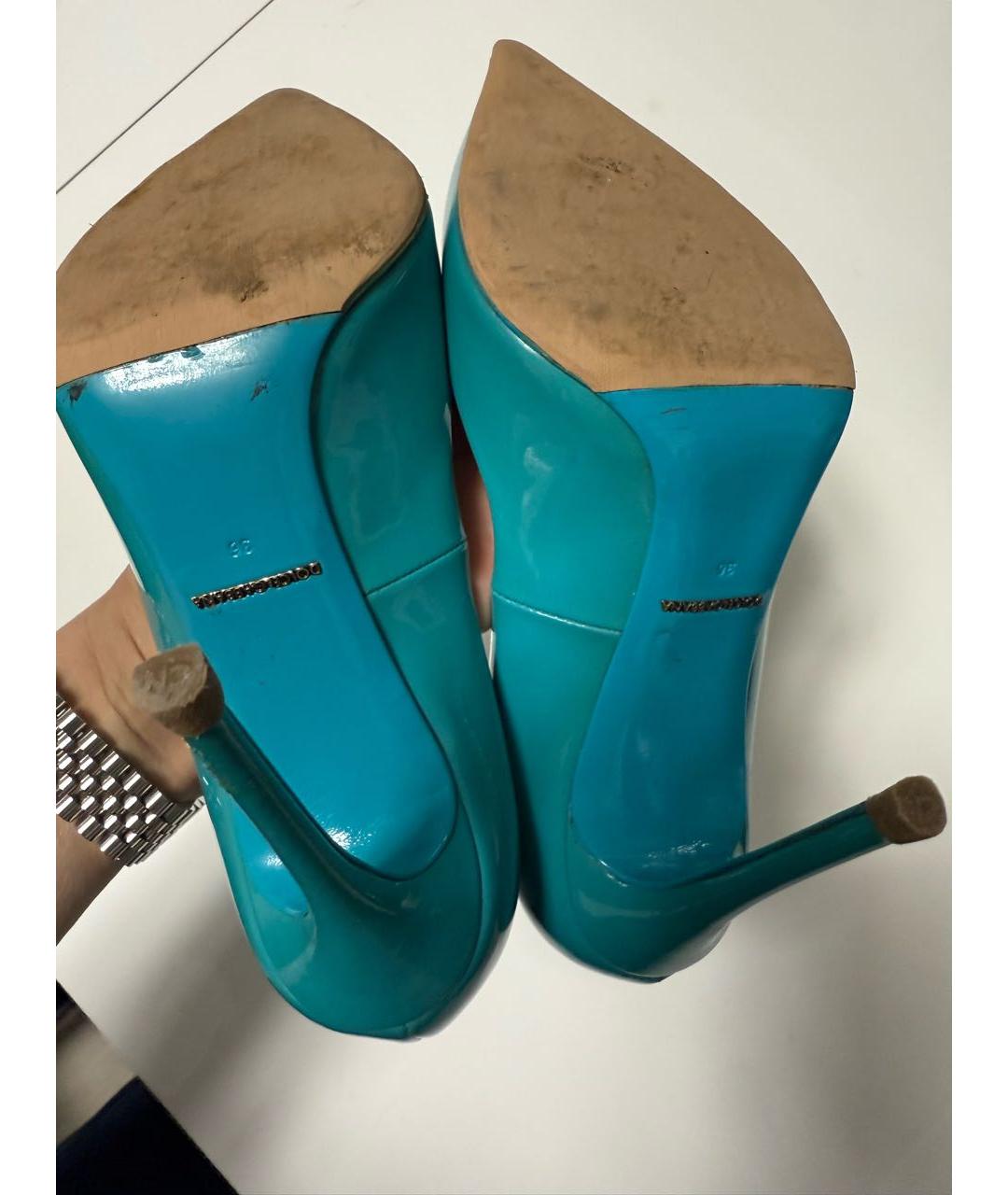 DOLCE&GABBANA Бирюзовые туфли из лакированной кожи, фото 5