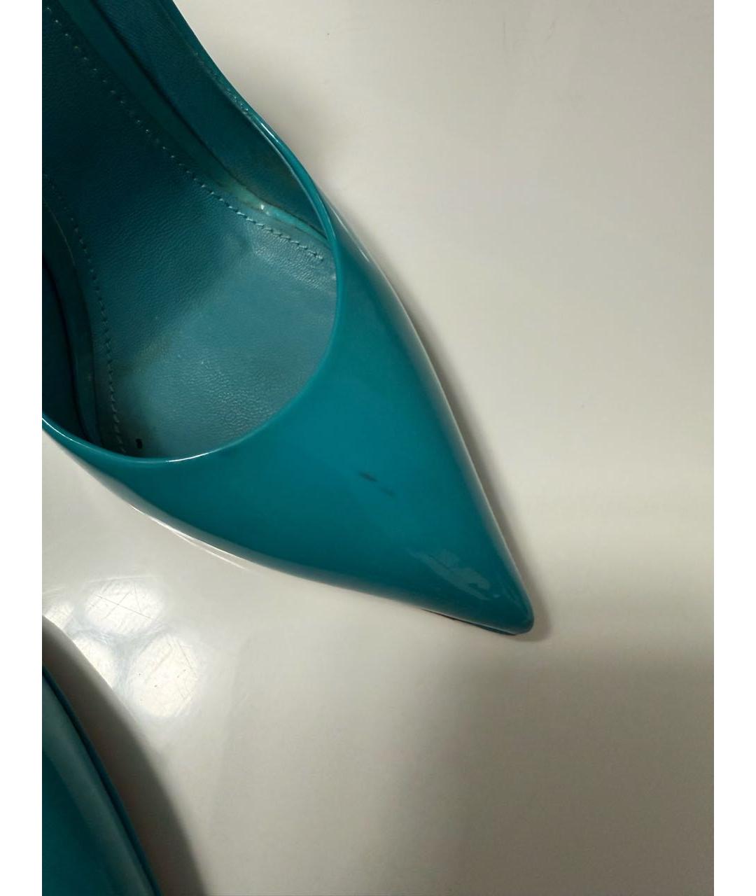 DOLCE&GABBANA Бирюзовые туфли из лакированной кожи, фото 8