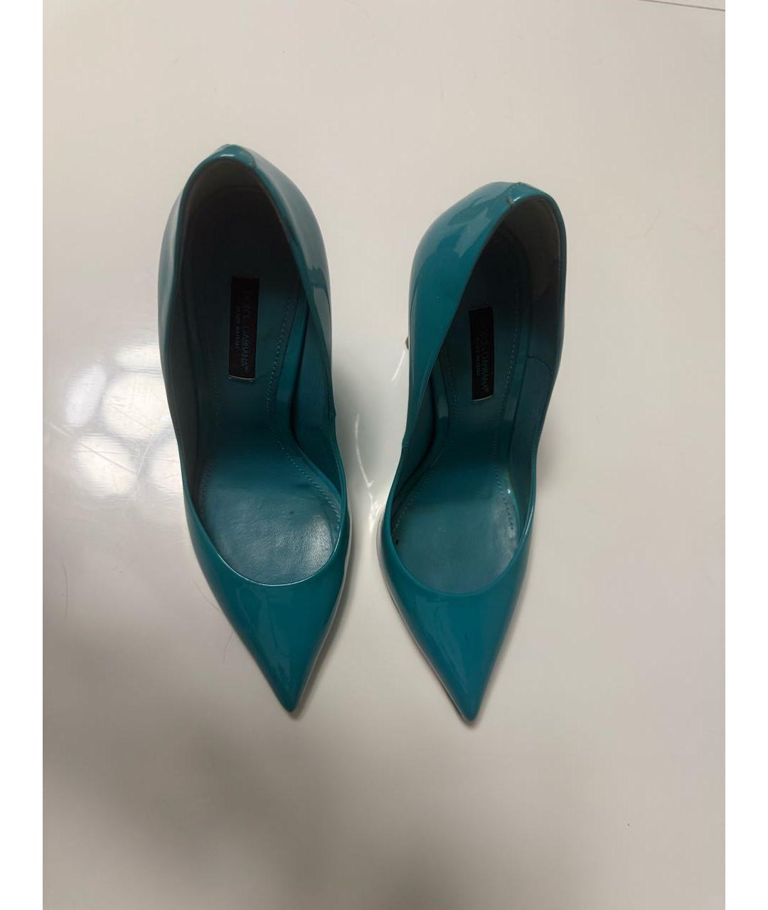 DOLCE&GABBANA Бирюзовые туфли из лакированной кожи, фото 2