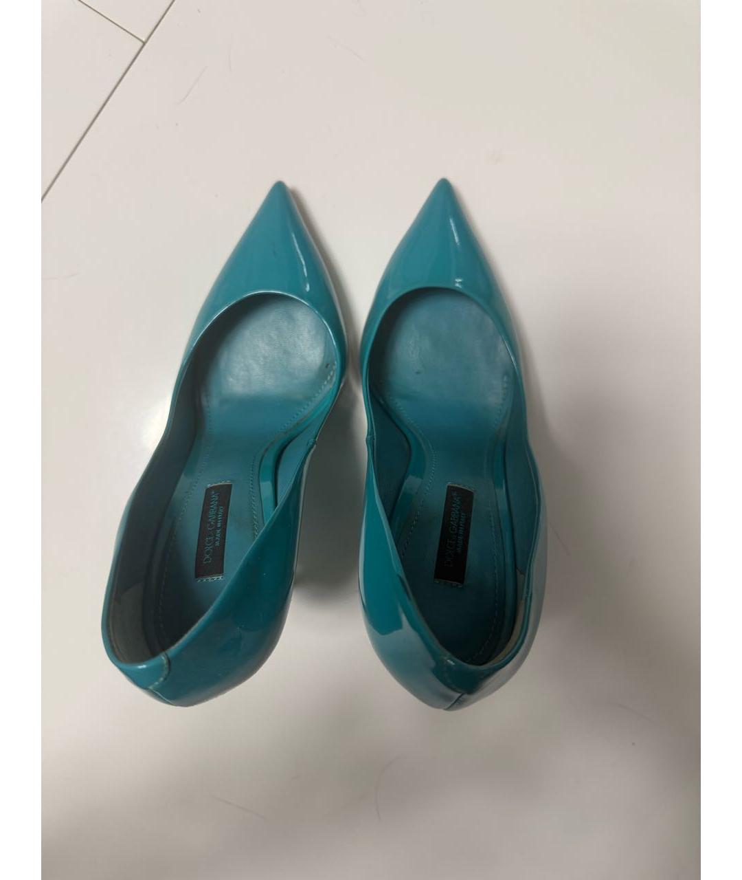 DOLCE&GABBANA Бирюзовые туфли из лакированной кожи, фото 3