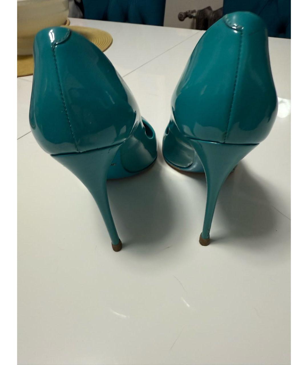 DOLCE&GABBANA Бирюзовые туфли из лакированной кожи, фото 4