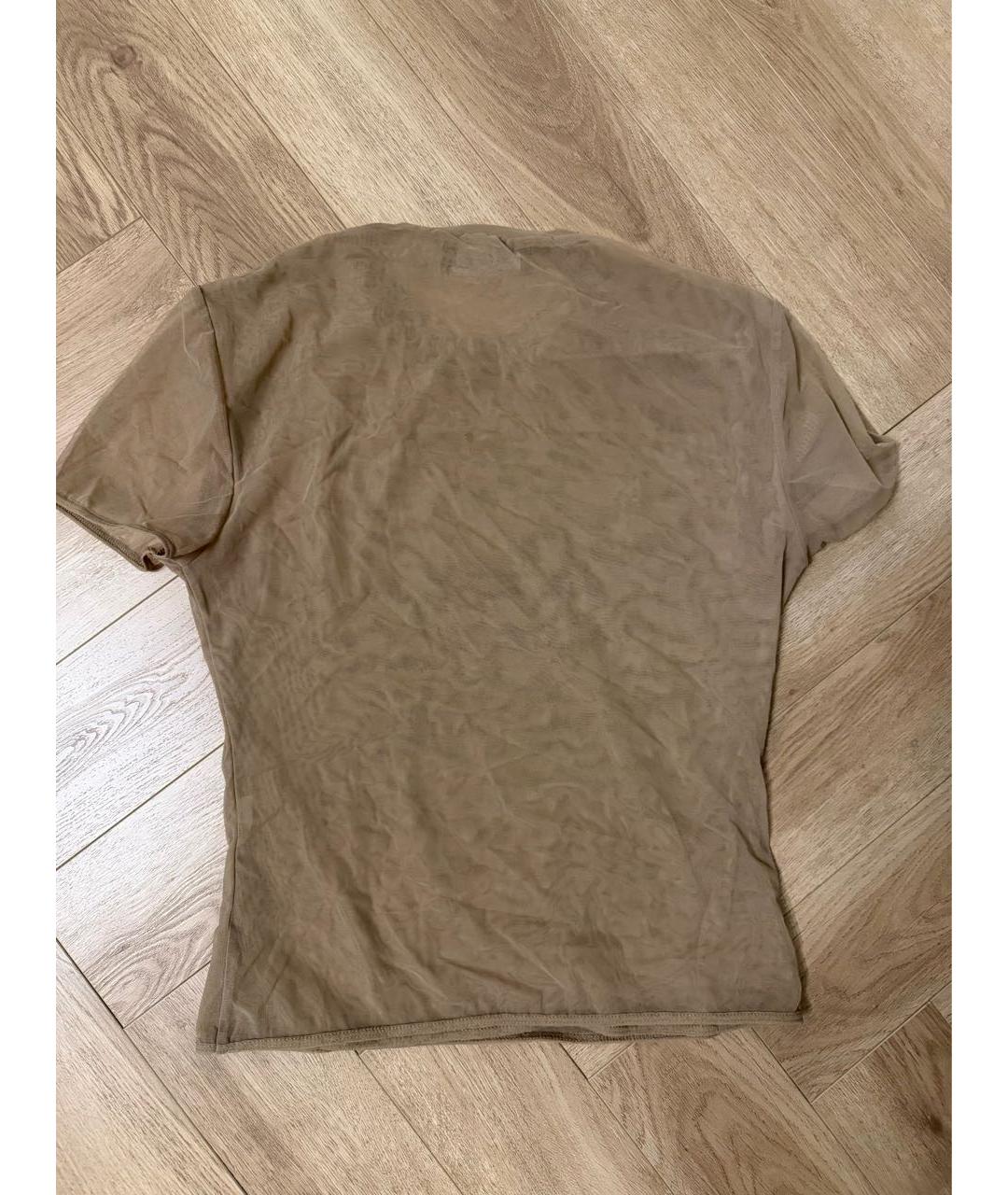 BLUMARINE Бежевая сетчатая футболка, фото 2