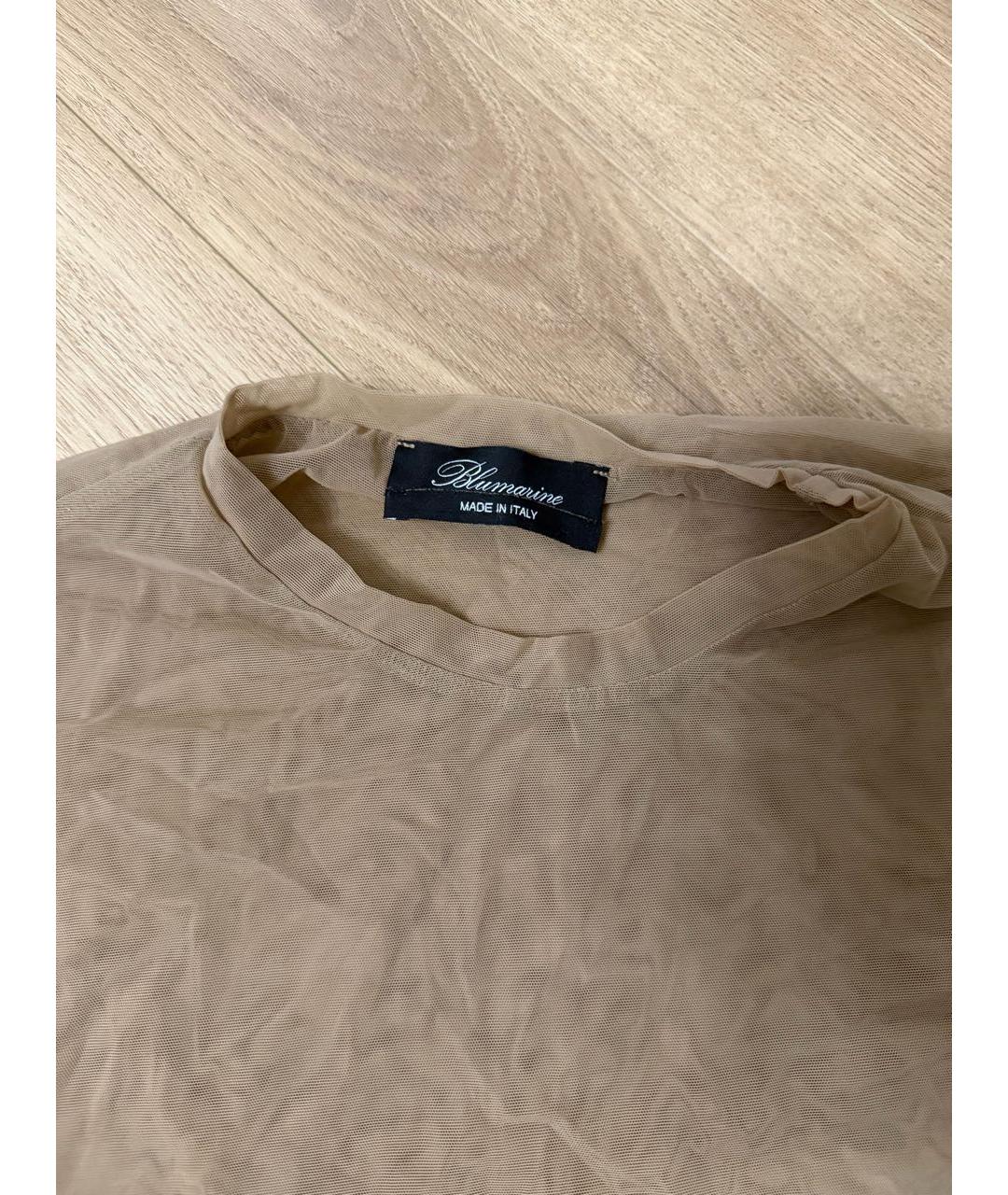 BLUMARINE Бежевая сетчатая футболка, фото 3