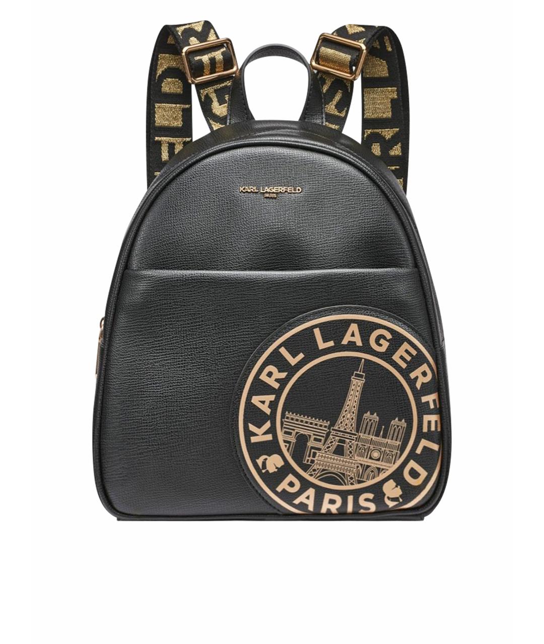 KARL LAGERFELD Черный кожаный рюкзак, фото 1