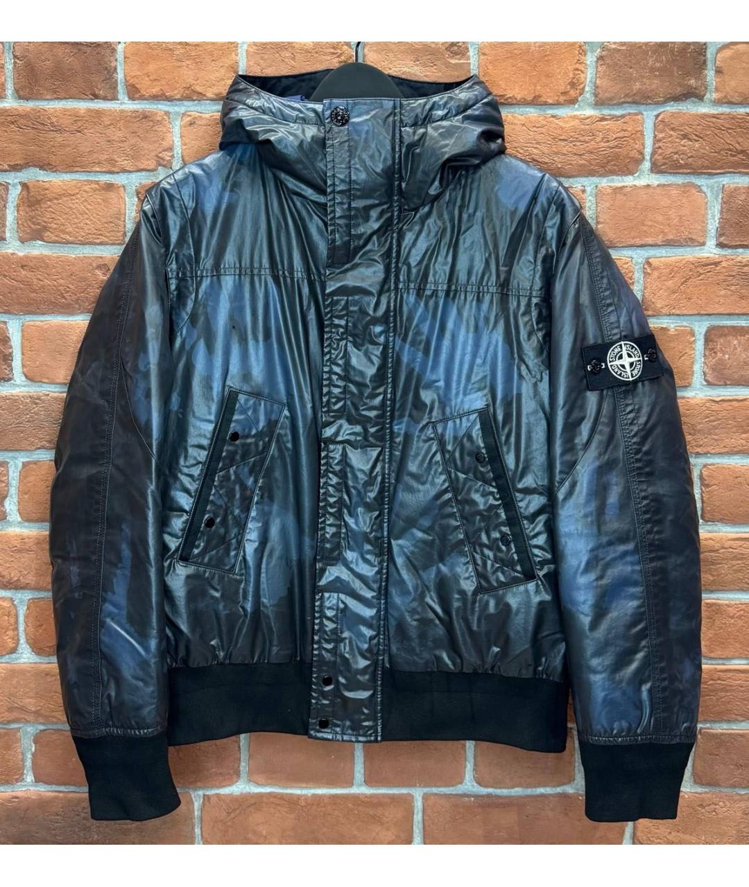 STONE ISLAND Темно-синий полиамидовый пуховик, фото 8