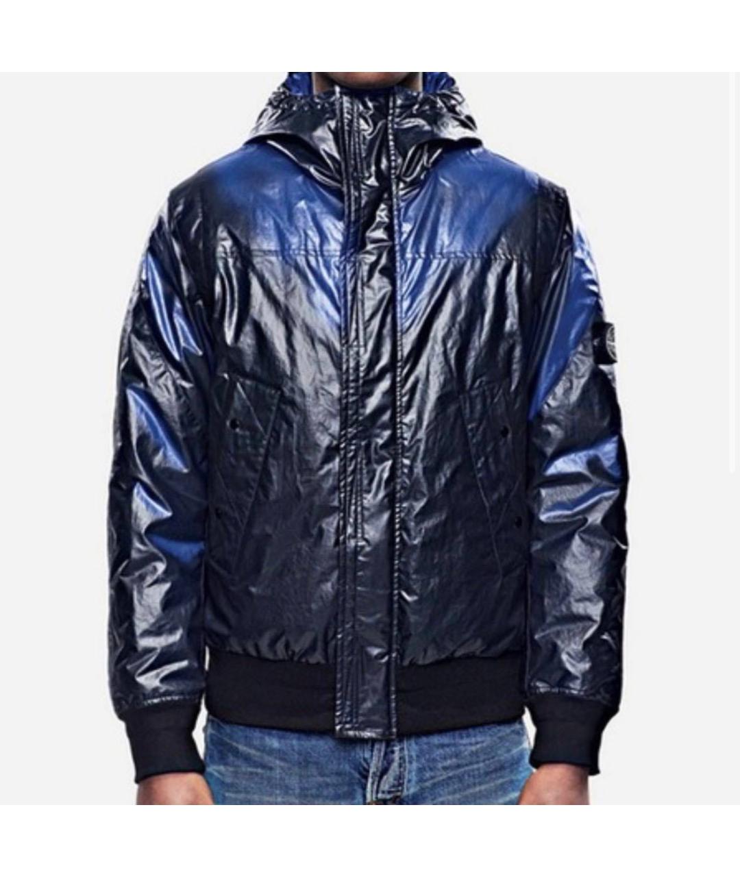 STONE ISLAND Темно-синий полиамидовый пуховик, фото 5