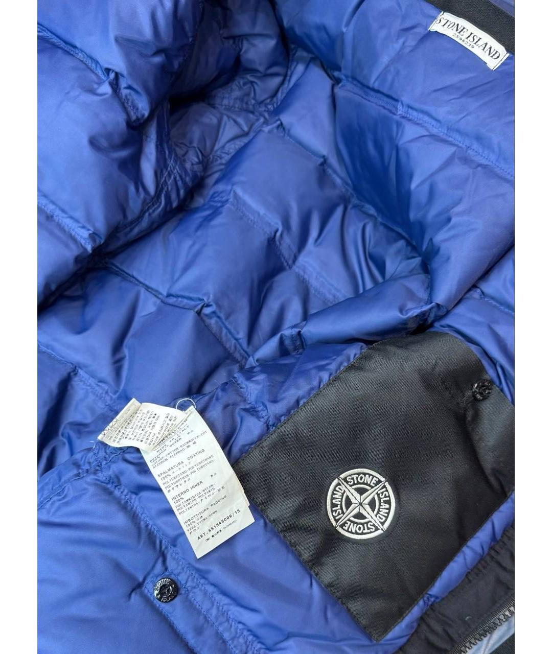STONE ISLAND Темно-синий полиамидовый пуховик, фото 7