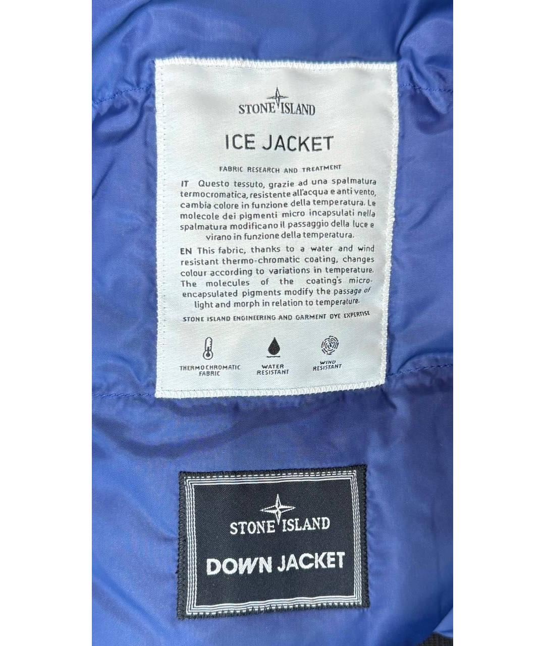 STONE ISLAND Темно-синий полиамидовый пуховик, фото 6
