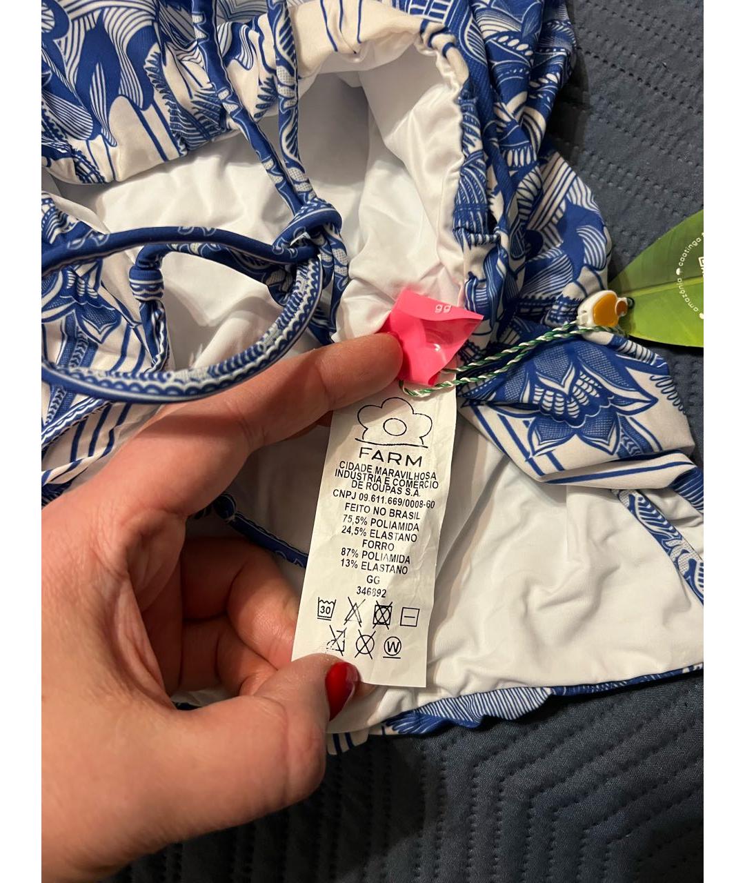 FARM RIO Синий полиамидовый купальник, фото 4