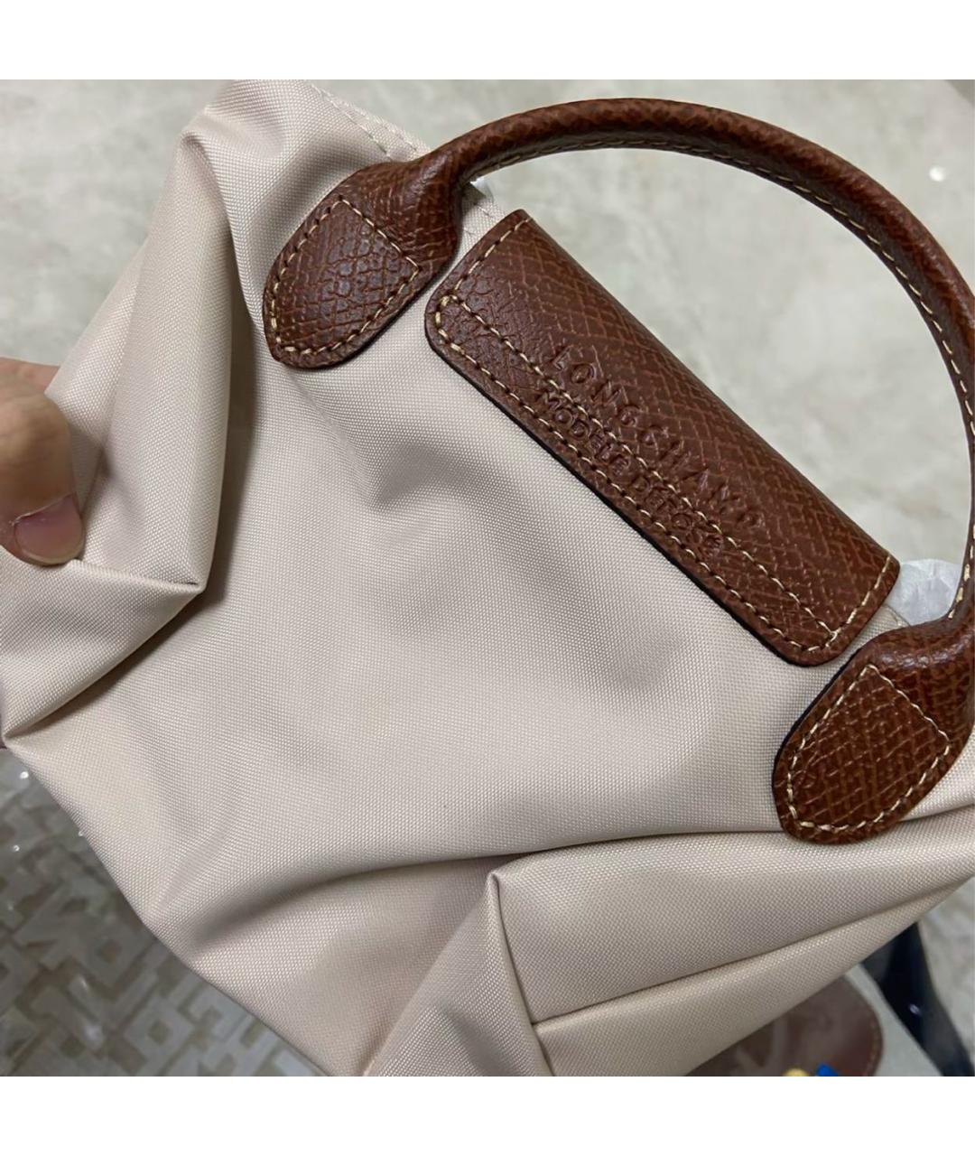 LONGCHAMP Бежевая сумка с короткими ручками, фото 6