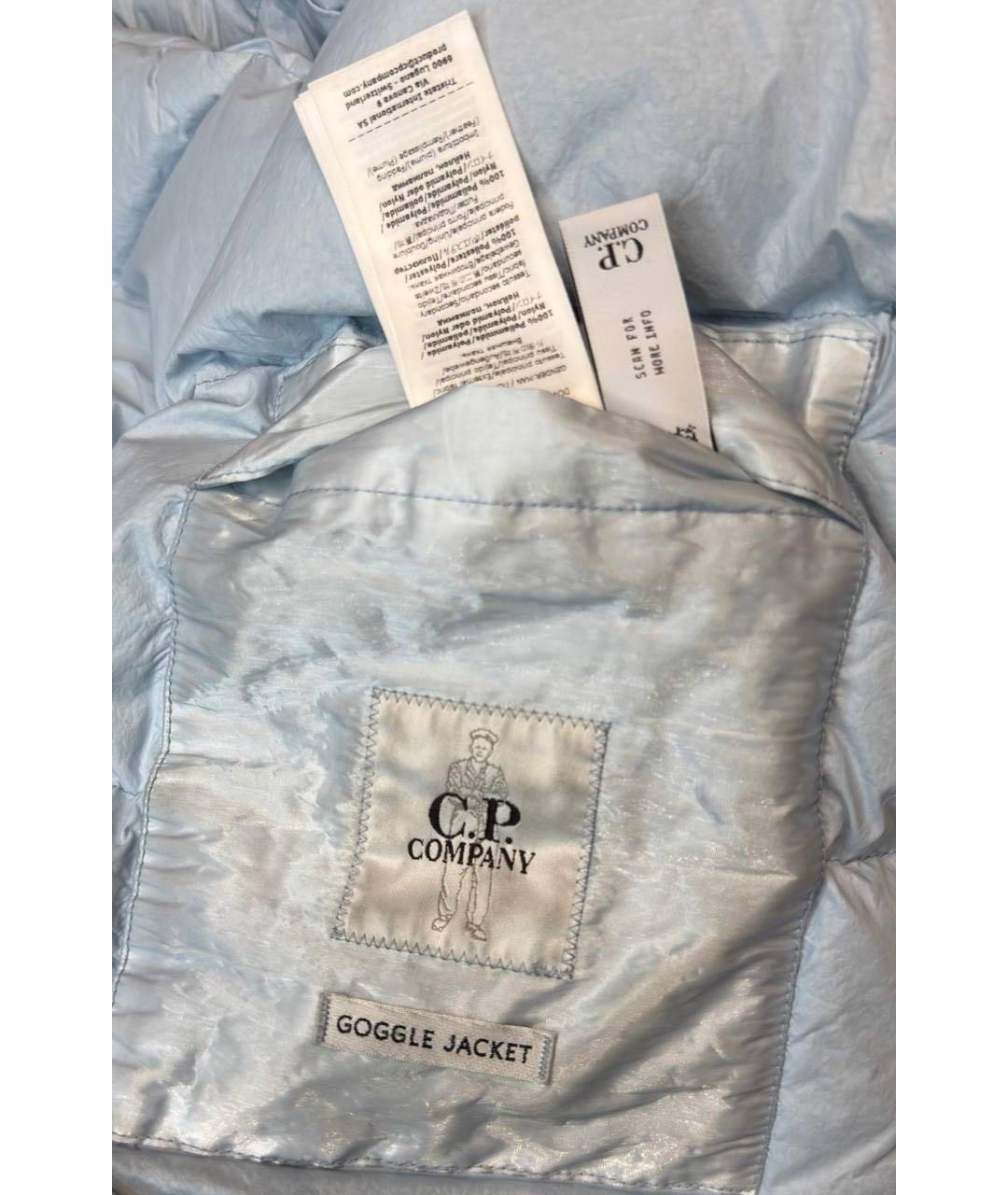 CP COMPANY Голубой полиамидовый пуховик, фото 7