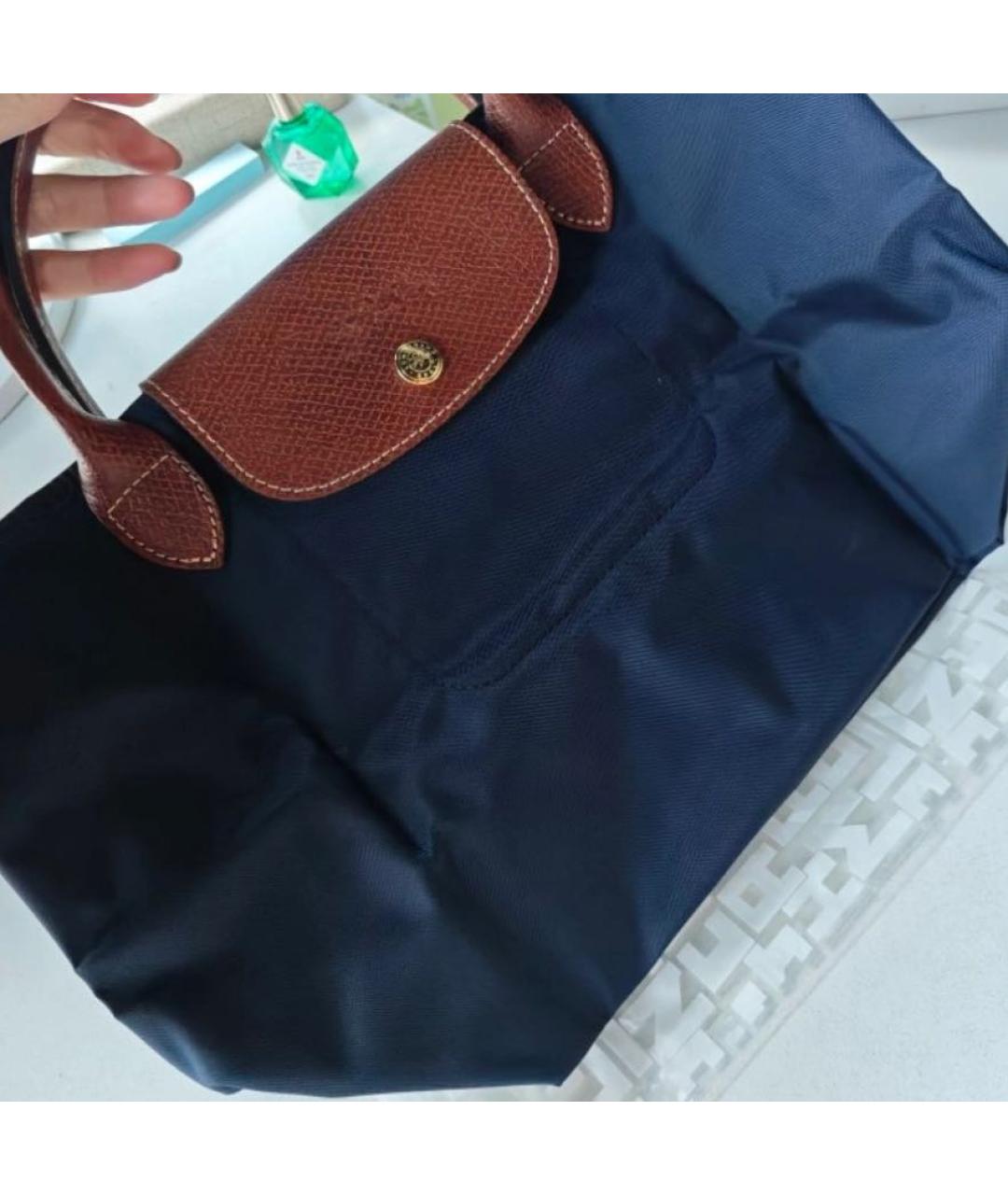 LONGCHAMP Темно-синяя сумка с короткими ручками, фото 8