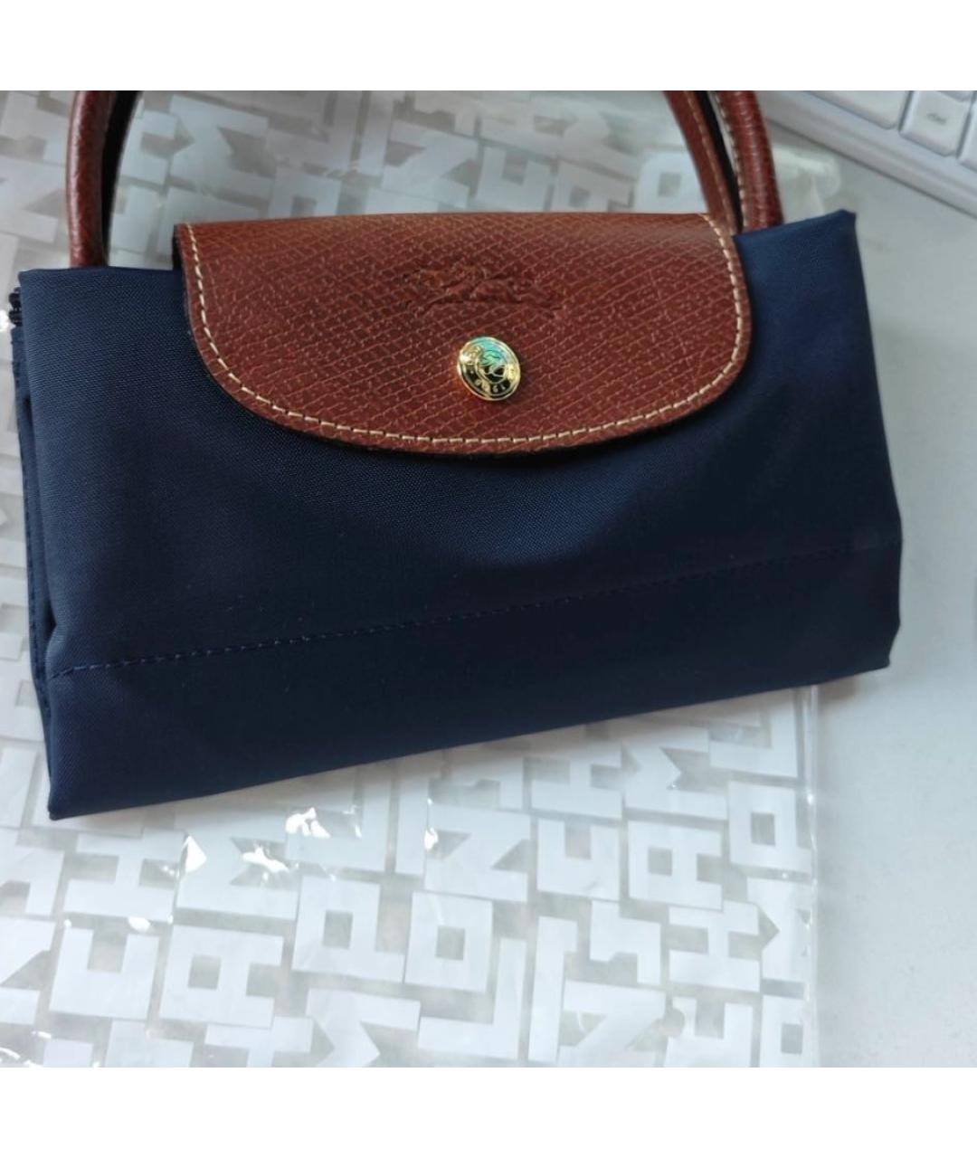 LONGCHAMP Темно-синяя сумка с короткими ручками, фото 6