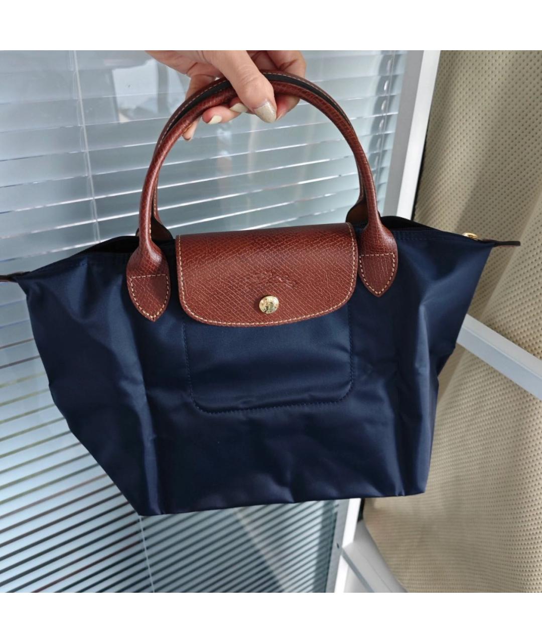 LONGCHAMP Темно-синяя сумка с короткими ручками, фото 7