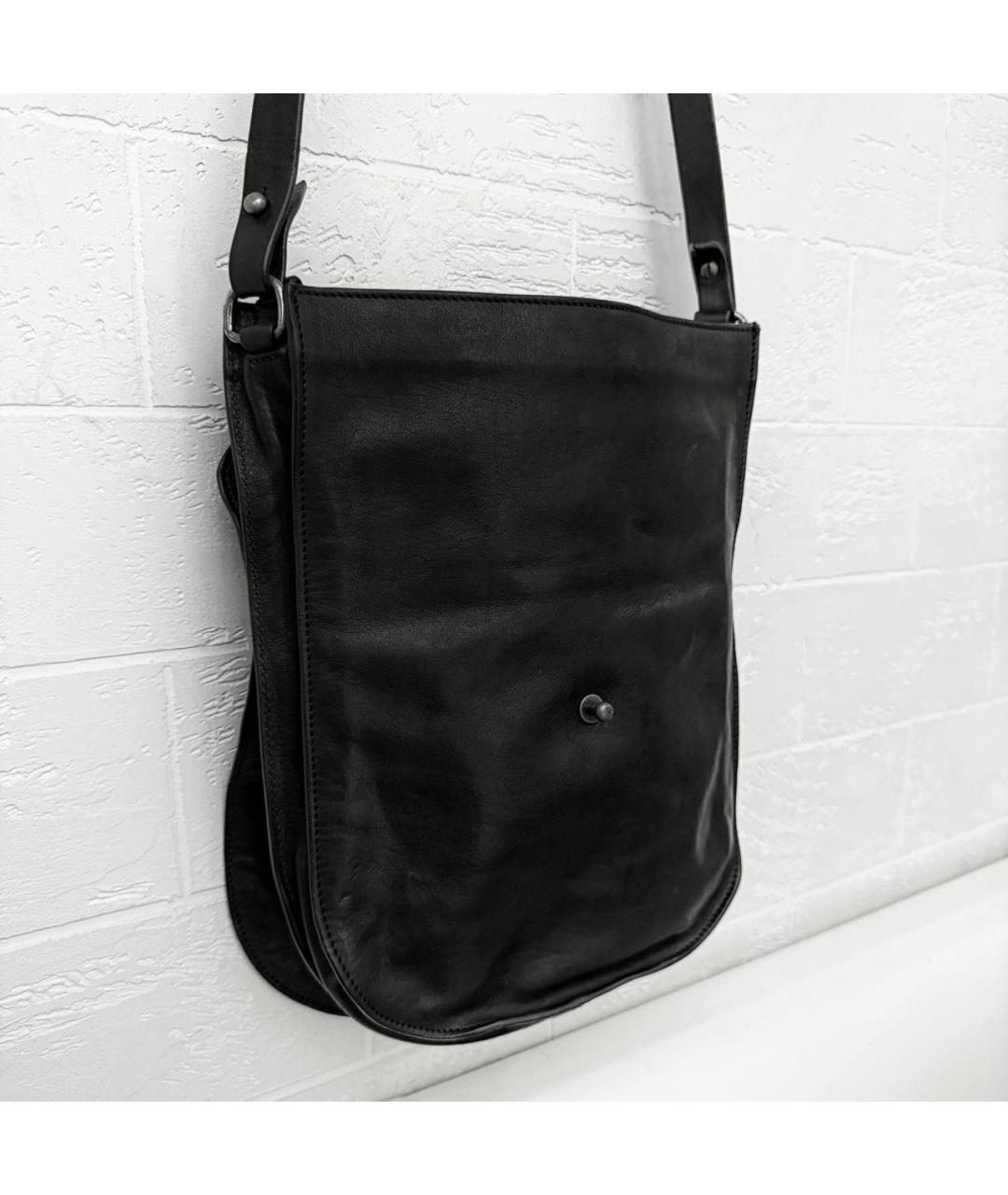 ANN DEMEULEMEESTER Черная кожаная сумка через плечо, фото 3