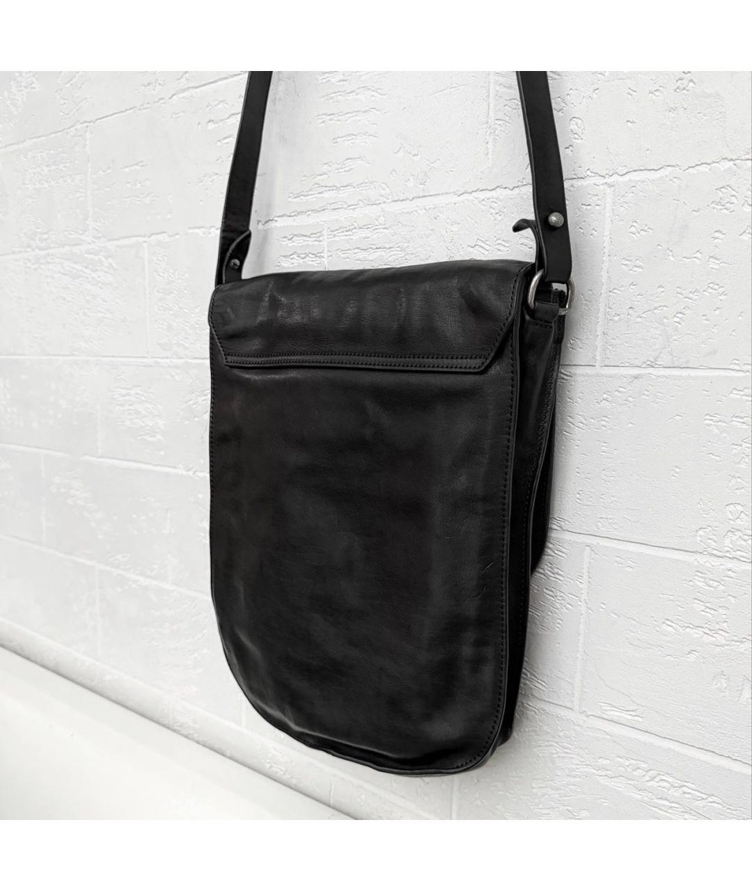 ANN DEMEULEMEESTER Черная кожаная сумка через плечо, фото 6