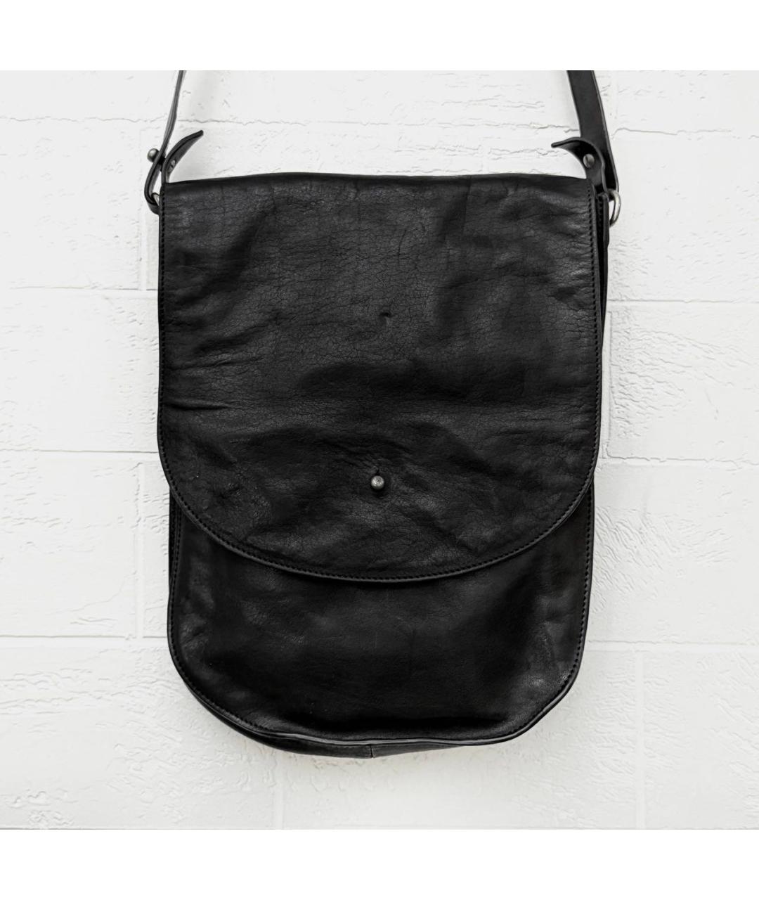 ANN DEMEULEMEESTER Черная кожаная сумка через плечо, фото 7