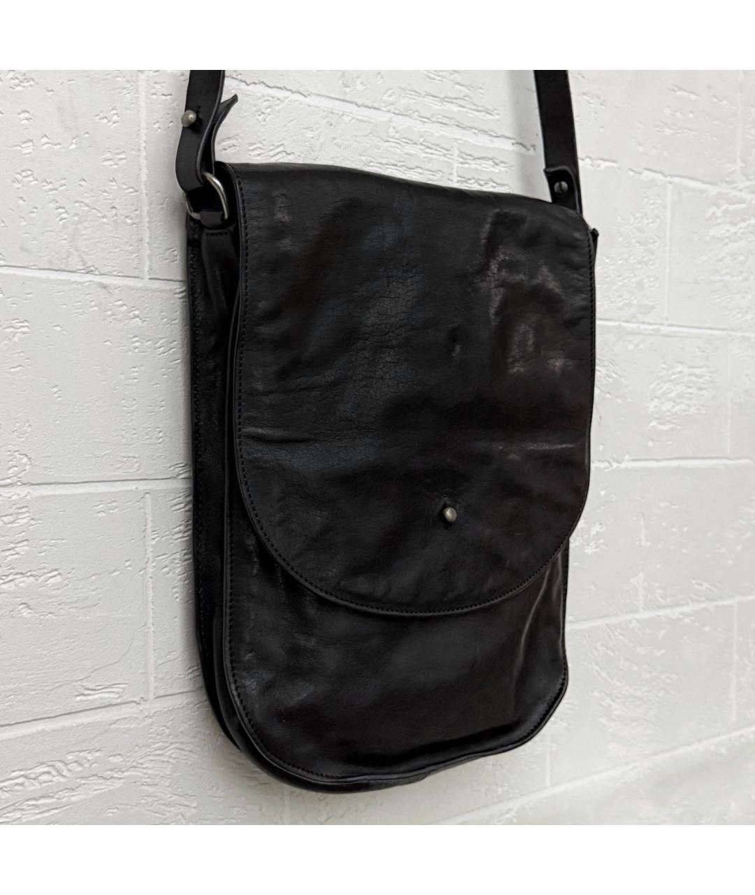 ANN DEMEULEMEESTER Черная кожаная сумка через плечо, фото 4