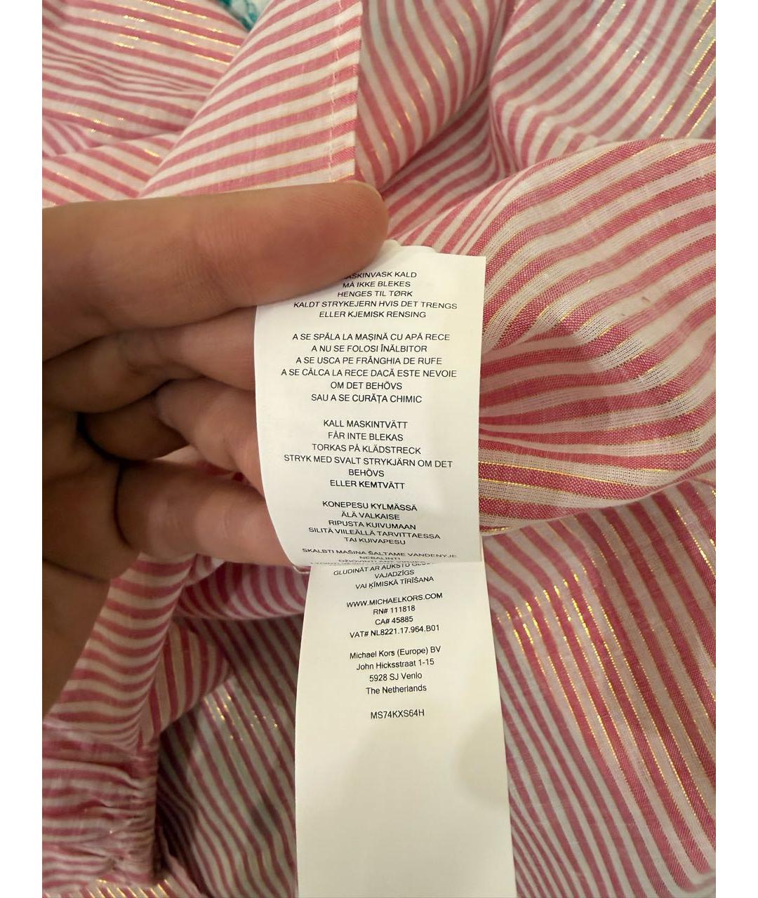 MICHAEL MICHAEL KORS Розовая хлопковая блузы, фото 5