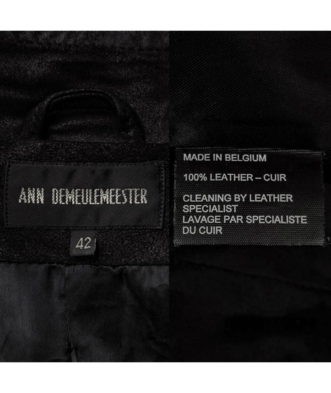 ANN DEMEULEMEESTER Черное кожаное пальто, фото 6
