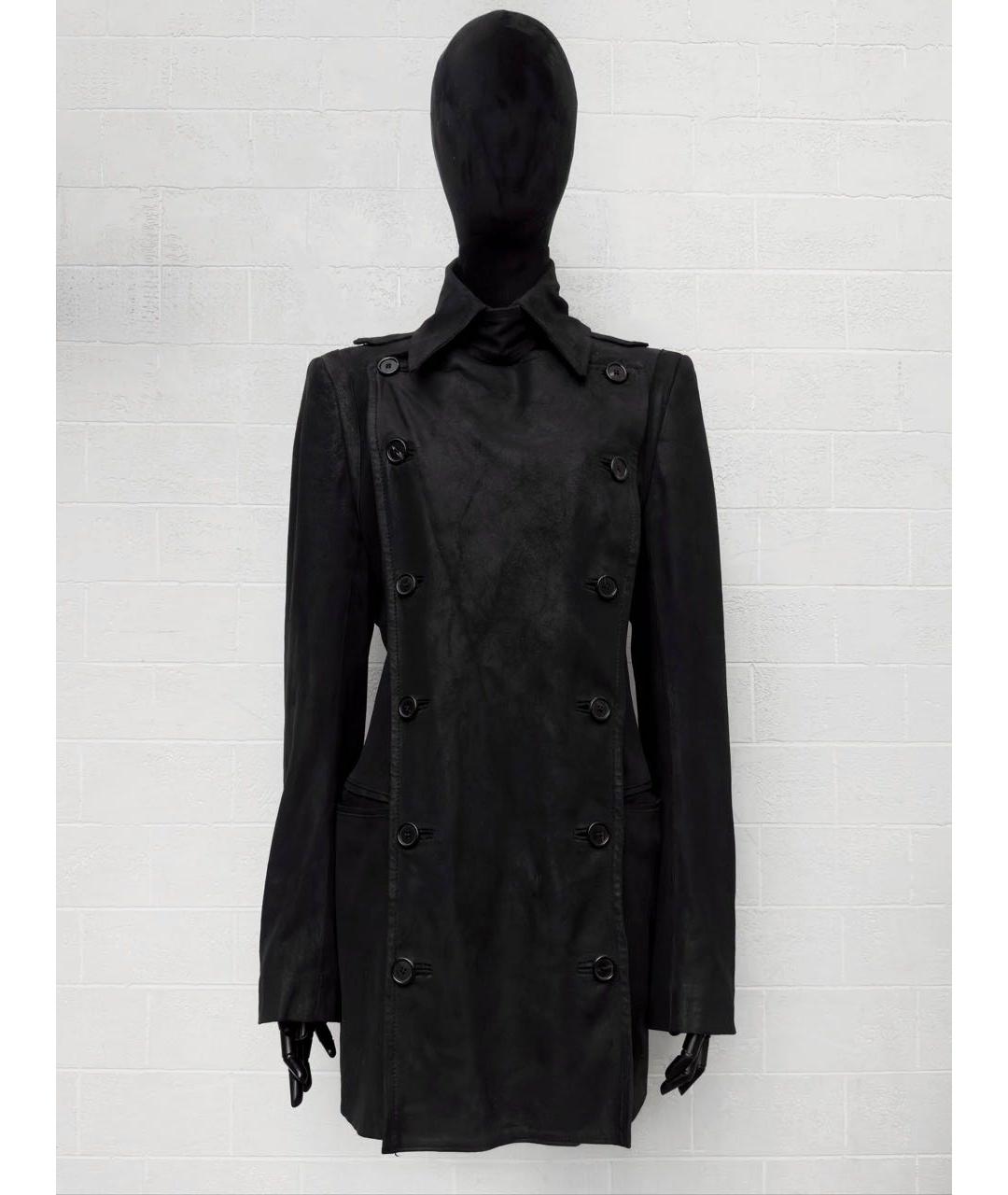 ANN DEMEULEMEESTER Черное кожаное пальто, фото 8