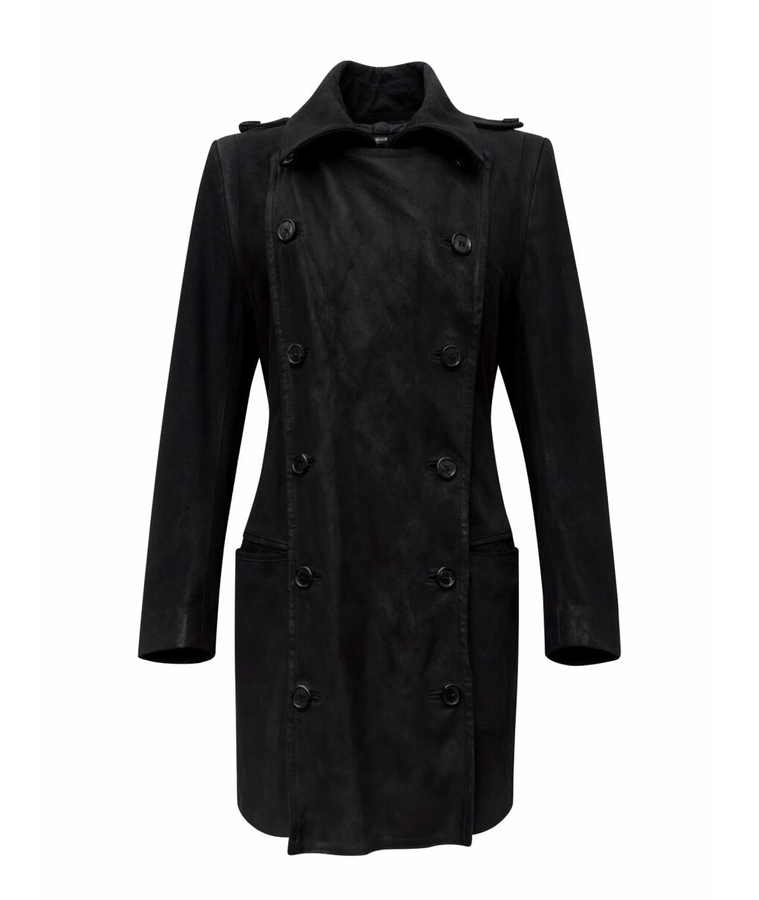 ANN DEMEULEMEESTER Черное кожаное пальто, фото 1