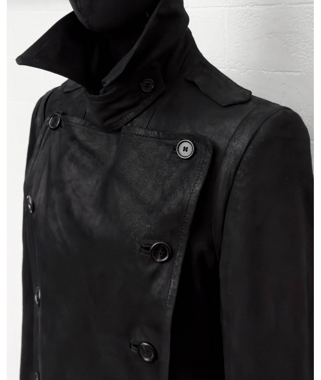 ANN DEMEULEMEESTER Черное кожаное пальто, фото 5