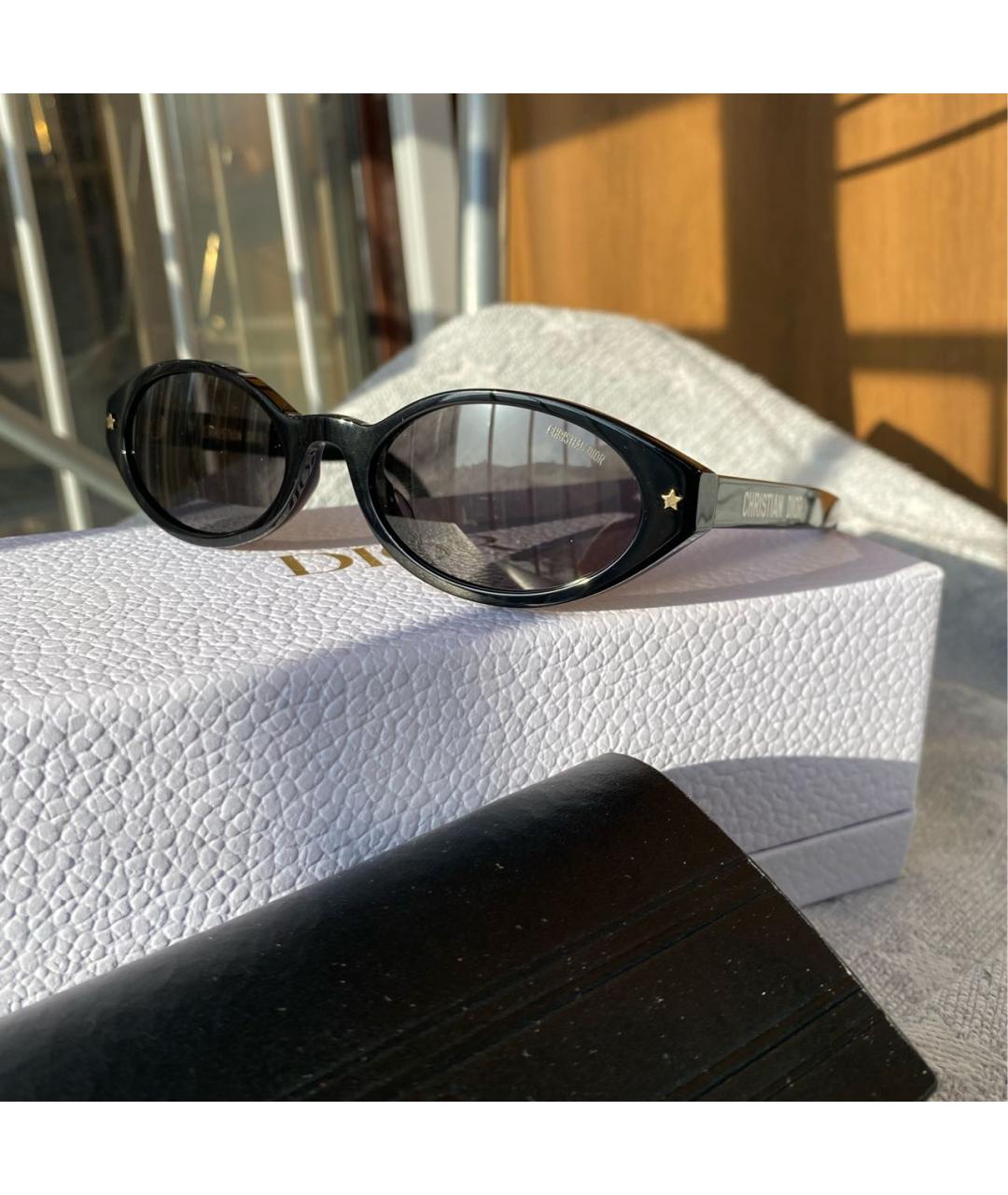 CHRISTIAN DIOR Черные пластиковые солнцезащитные очки, фото 5