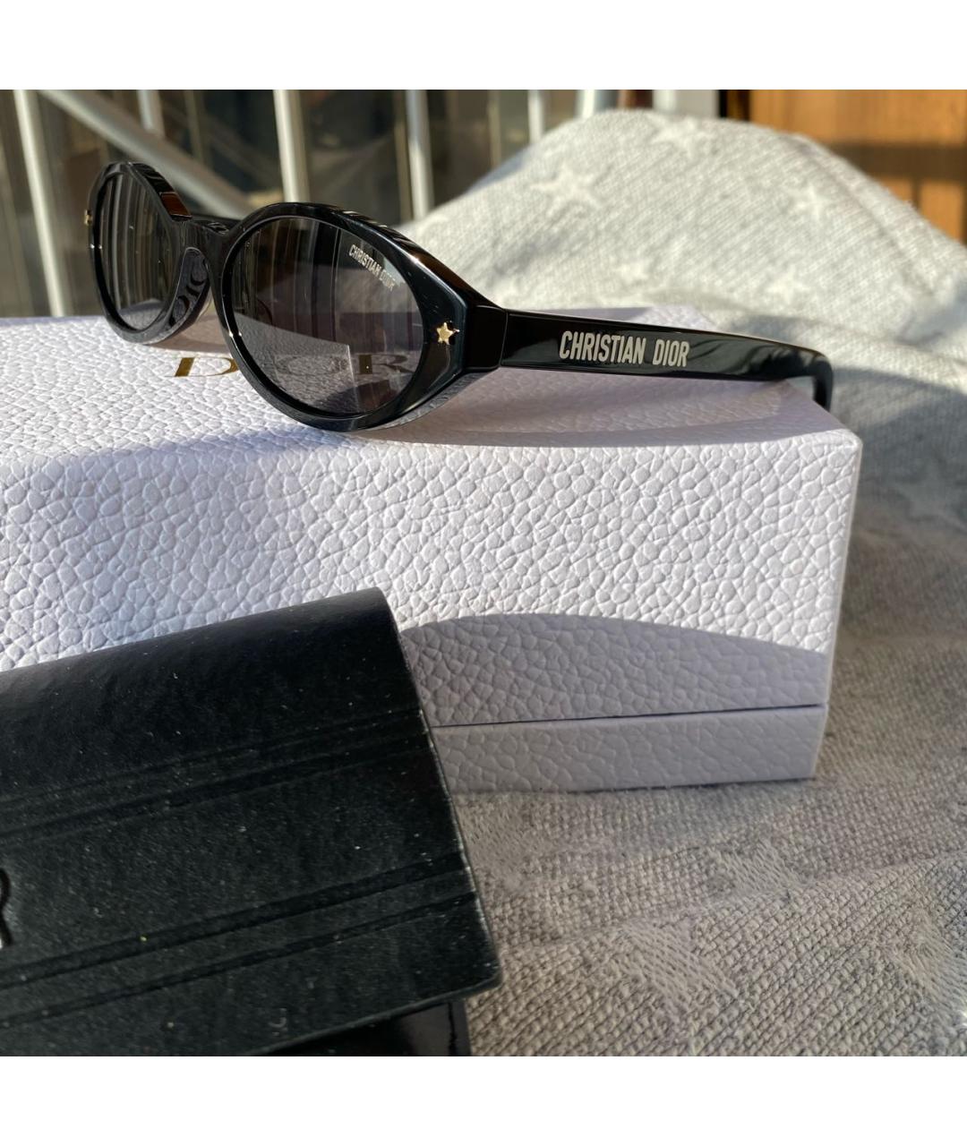 CHRISTIAN DIOR Черные пластиковые солнцезащитные очки, фото 6
