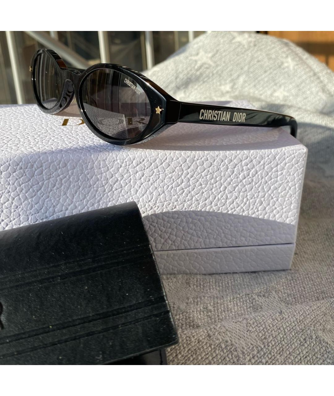 CHRISTIAN DIOR Черные пластиковые солнцезащитные очки, фото 2
