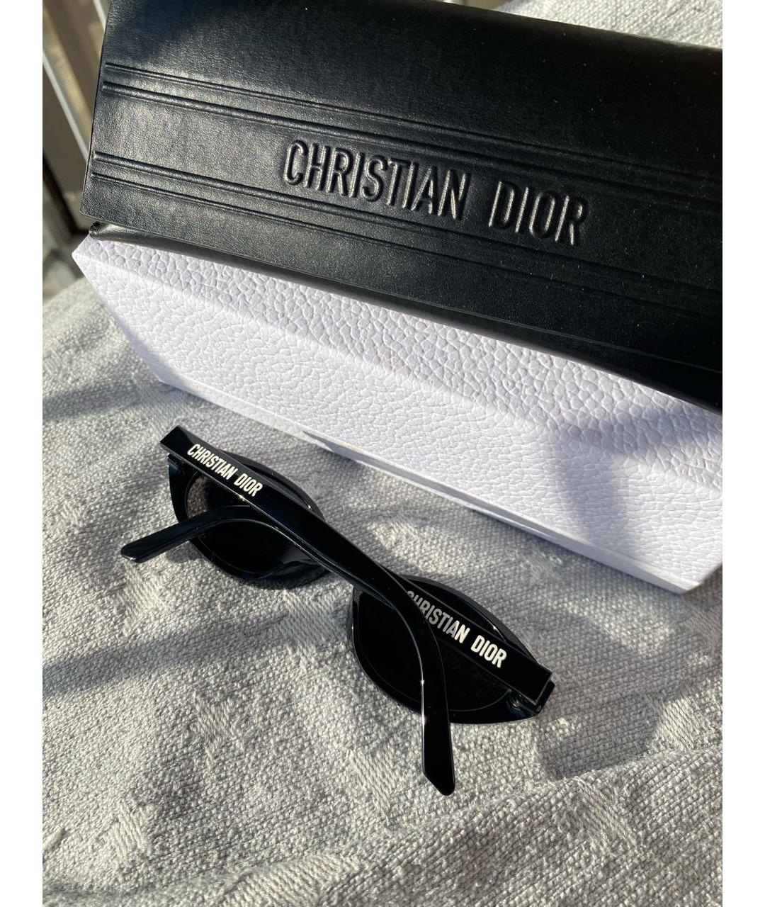 CHRISTIAN DIOR Черные пластиковые солнцезащитные очки, фото 3