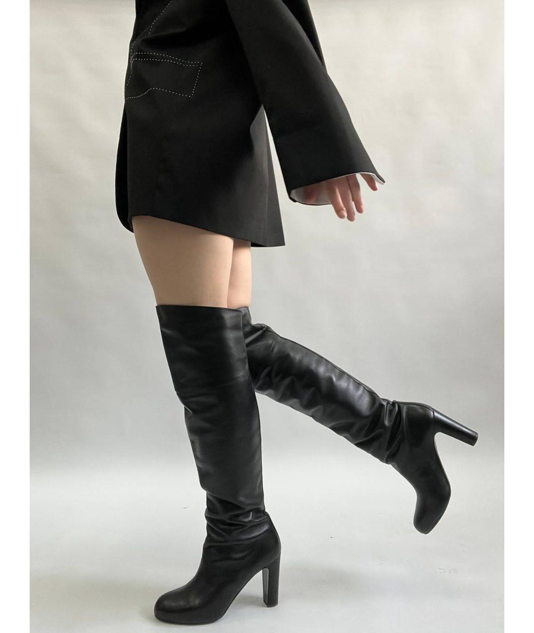 HERMES Черные кожаные сапоги, фото 8