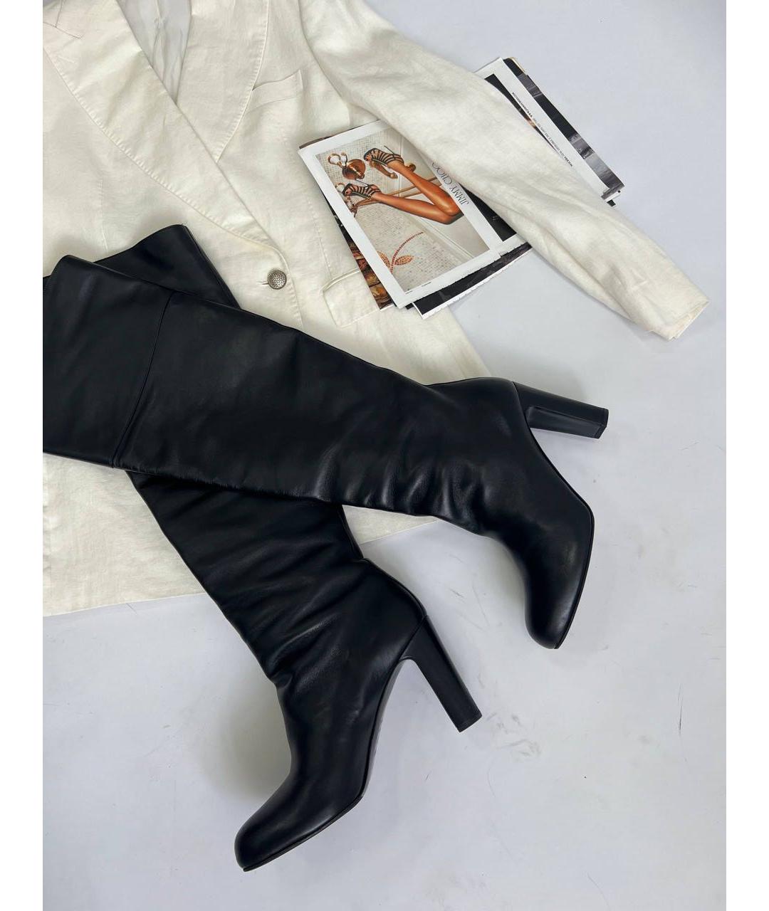HERMES Черные кожаные сапоги, фото 6