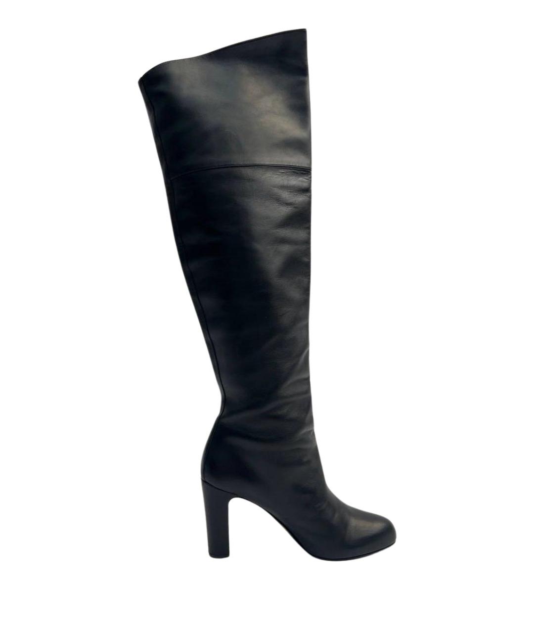 HERMES Черные кожаные сапоги, фото 1